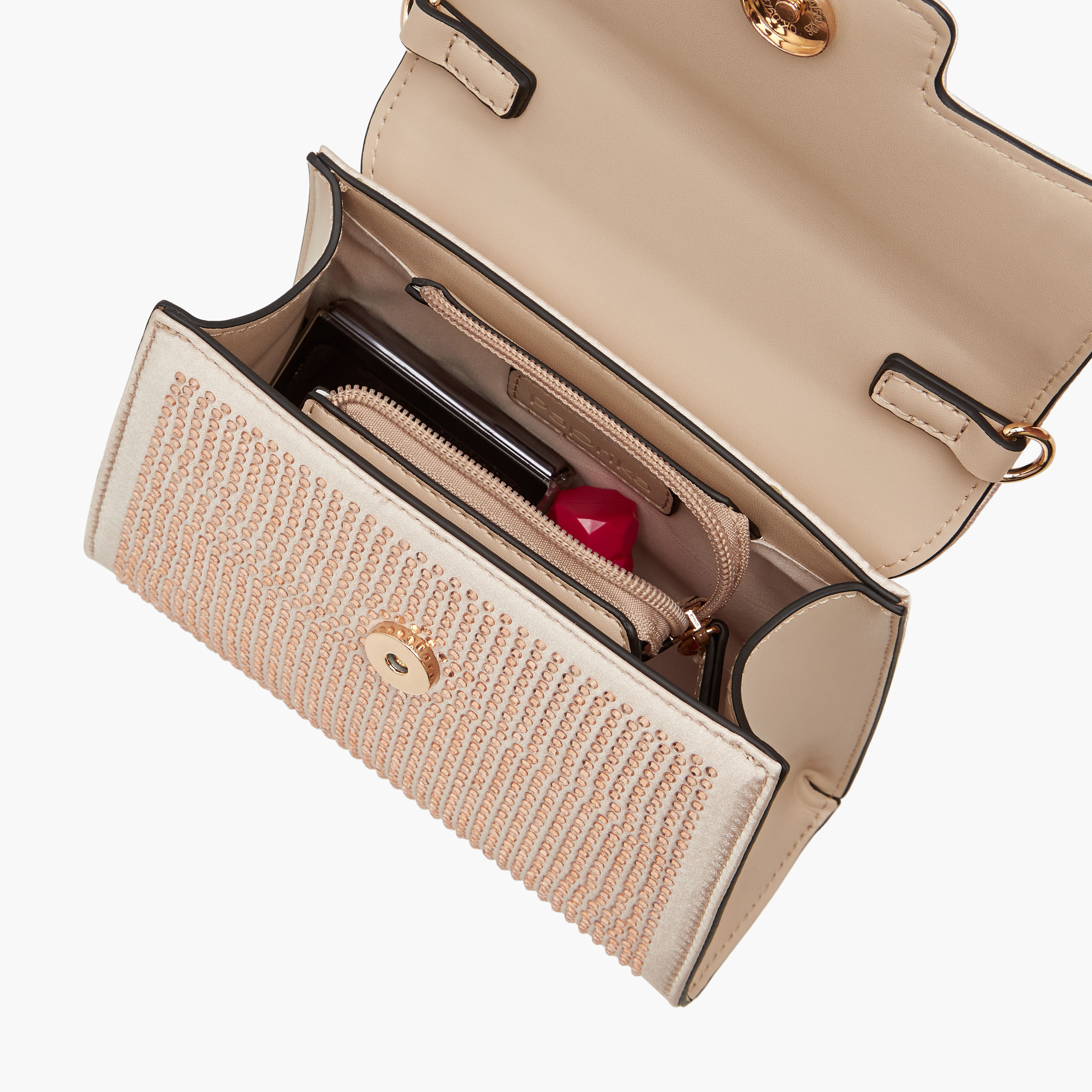 Paprika Embellished Satchel Bag with Detachable Chain Strap and Flap Closure-women-bagsandwallets-handbags-image-8