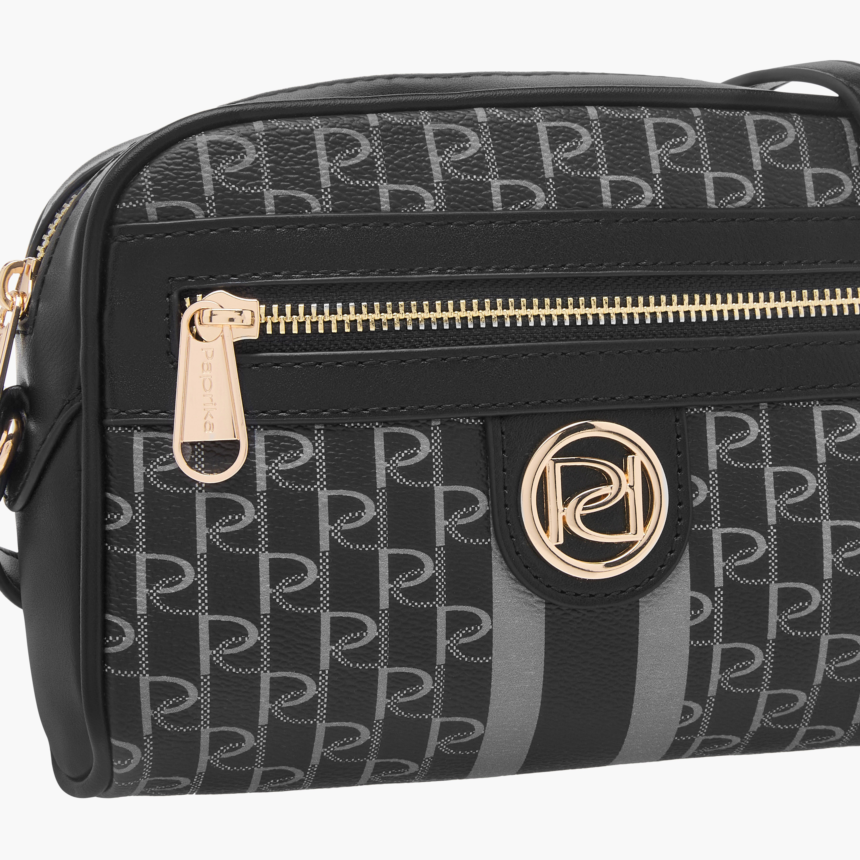 Paprika Monogram Print Crossbody Bag with Adjustable Strap and Zip Closure-women-bagsandwallets-handbags-image-4