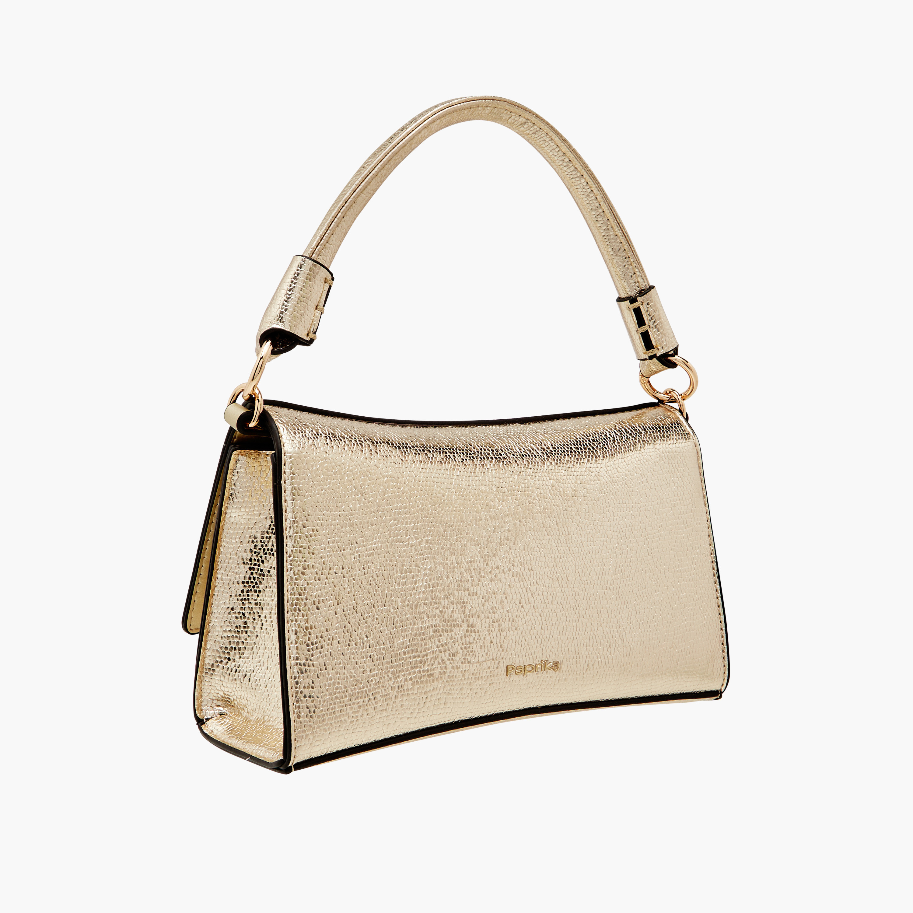 Paprika Embellished Satchel Bag with Chain Strap and Magnetic Button Closure-women-bagsandwallets-handbags-image-3