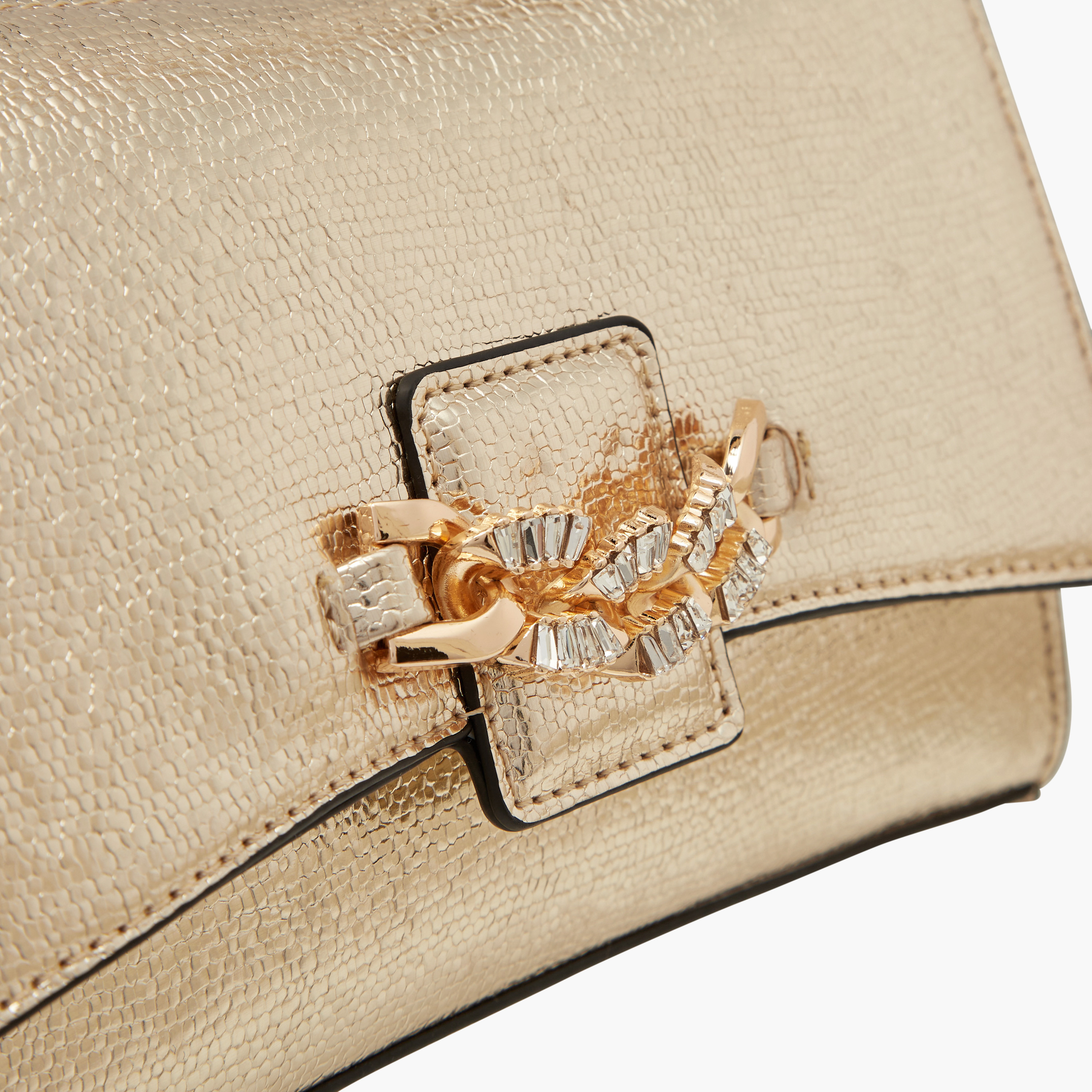 Paprika Embellished Satchel Bag with Chain Strap and Magnetic Button Closure-women-bagsandwallets-handbags-image-4