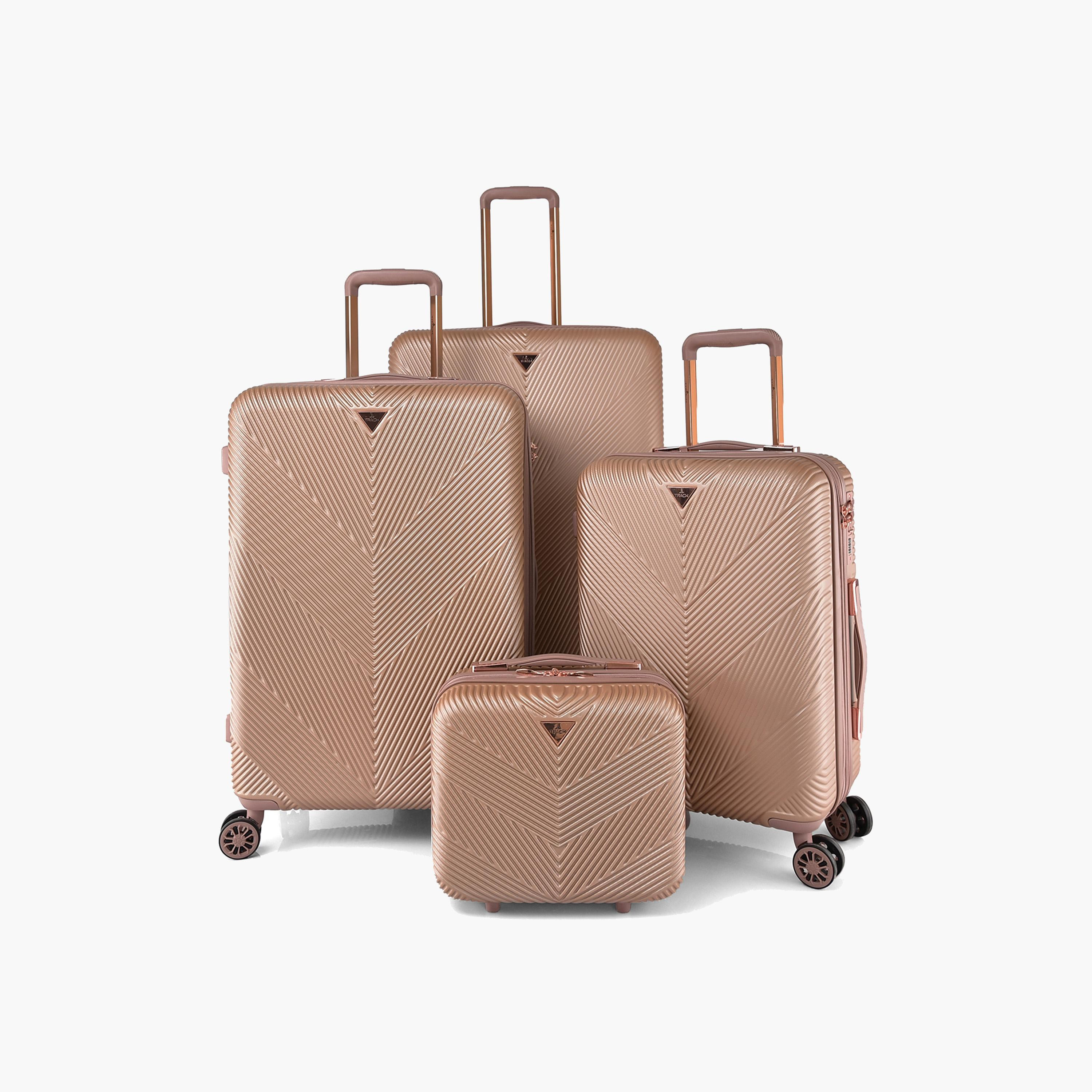 تراك-  طقم شنط سفر 4 قطع صلبة من مادة ABS بأربع عجلات مع قفل برمز  | HK304/4P-travel-luggagesandbags-luggage-image-1