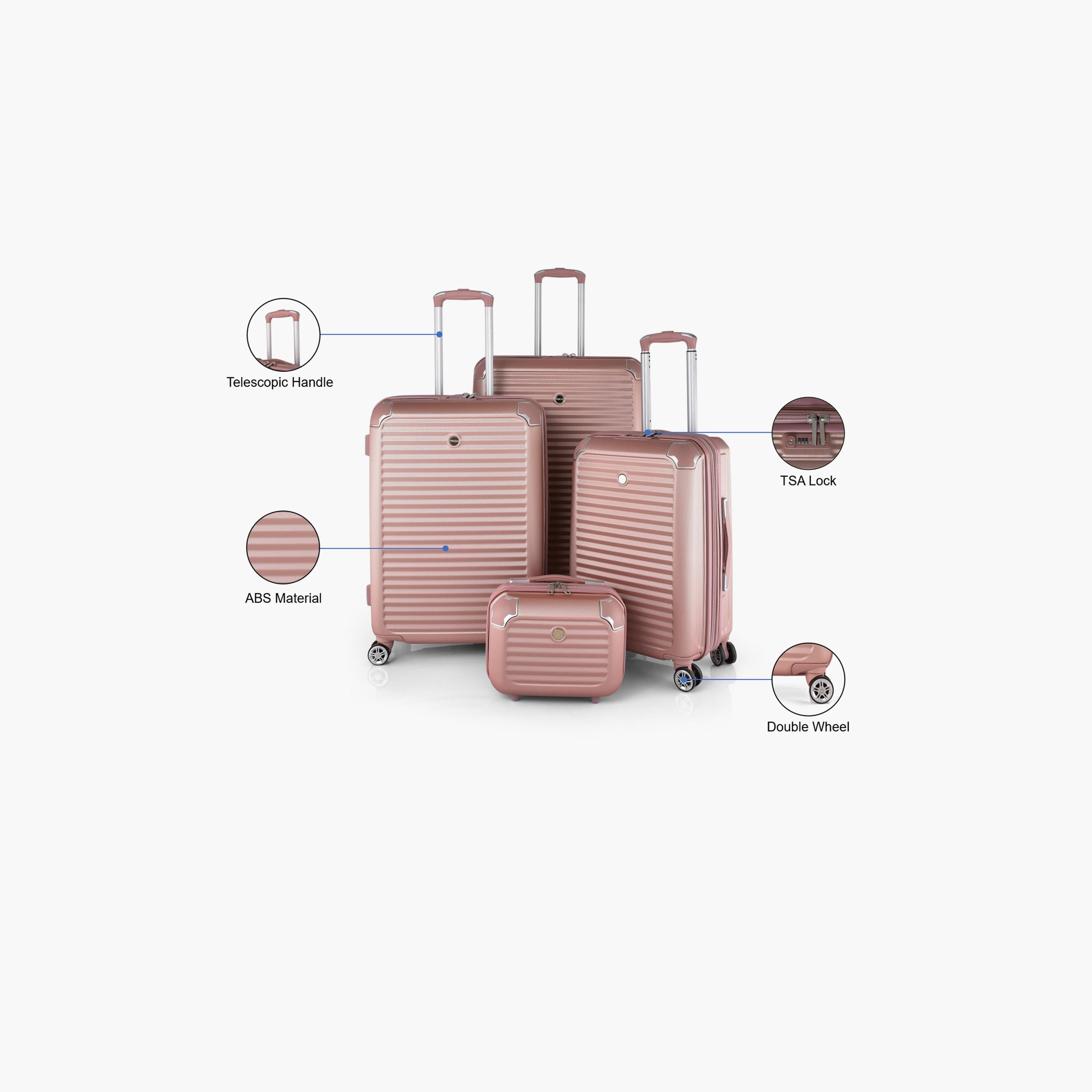 تراك-  طقم شنط سفر 4 قطع صلبة من مادة ABS بأربع عجلات مع قفل برمز  | 6037/4P-travel-luggagesandbags-luggage-image-2