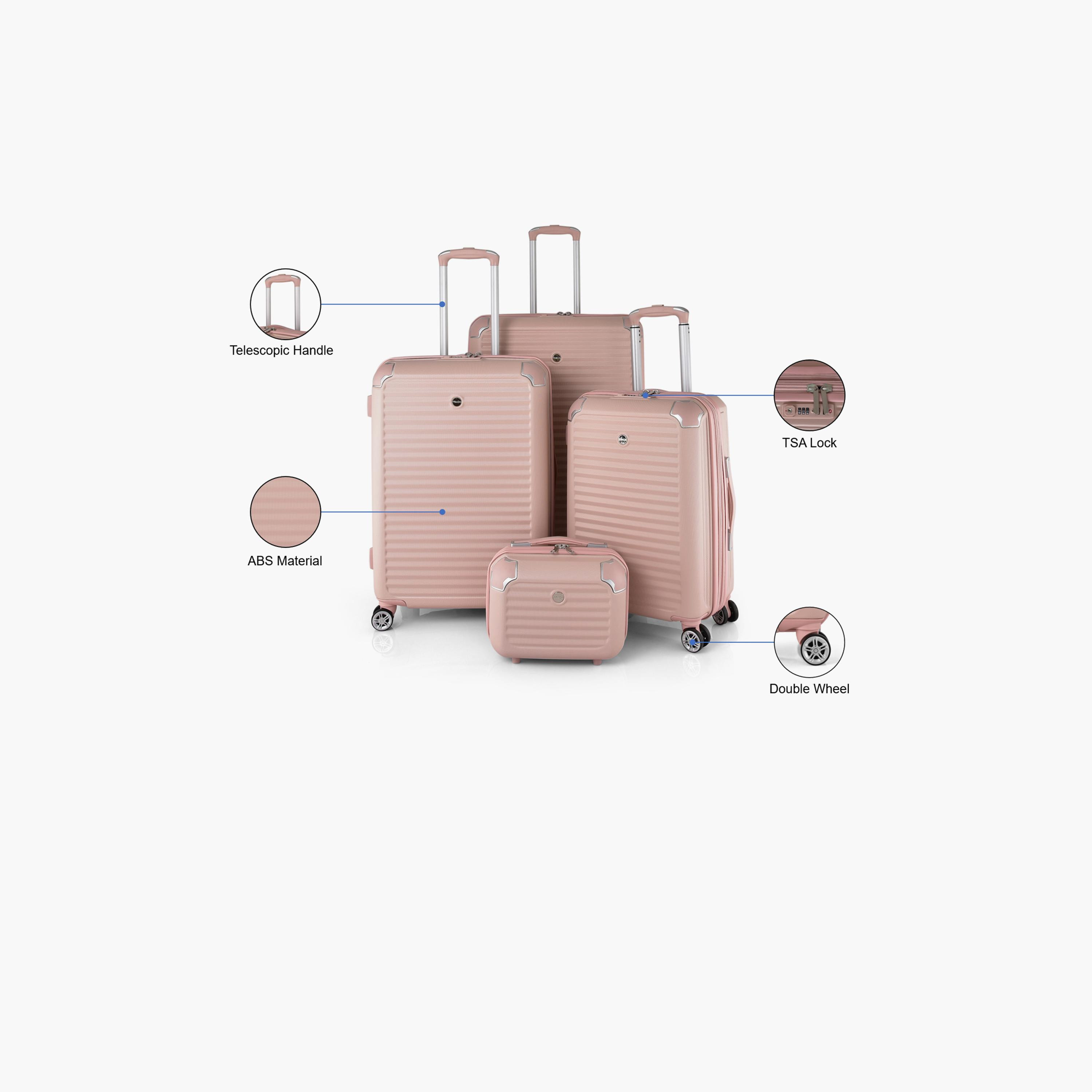 Track Set of 4 ABS Hardcase 4-Wheeler Spinner Luggage Bags with TSA Lock | 6037/4P-travel-luggagesandbags-luggage-image-2