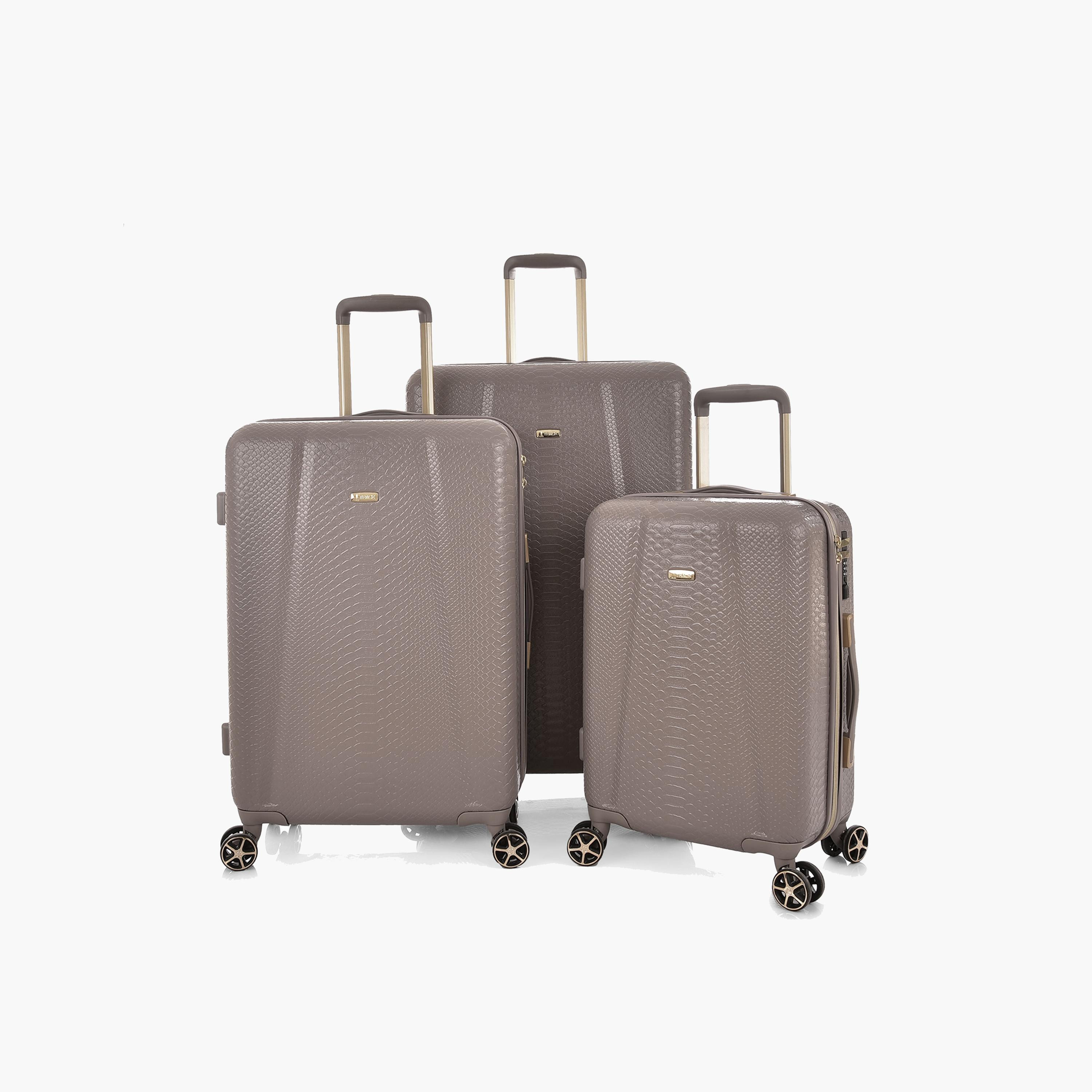 Track Set of 3 ABS Hardcase 4-Wheeler Spinner Luggage Bags with Combination Lock | 2412S/3P-travel-luggagesandbags-luggage-image-1