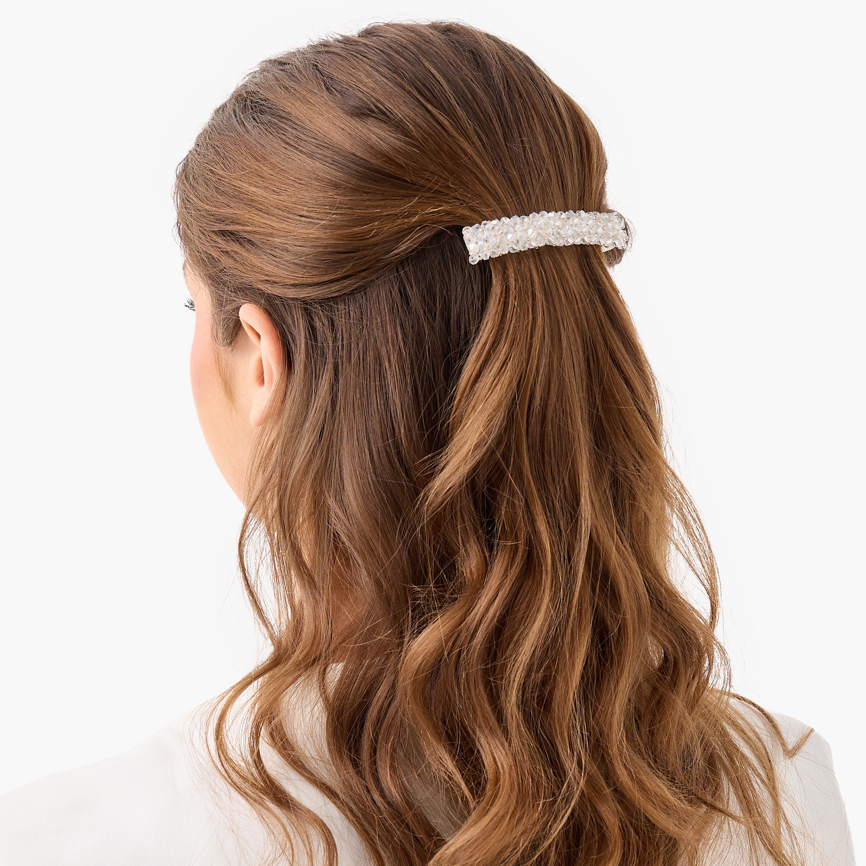 Flower Embellished Barrette Hair Clip-women-hairaccessories-clips-image-2