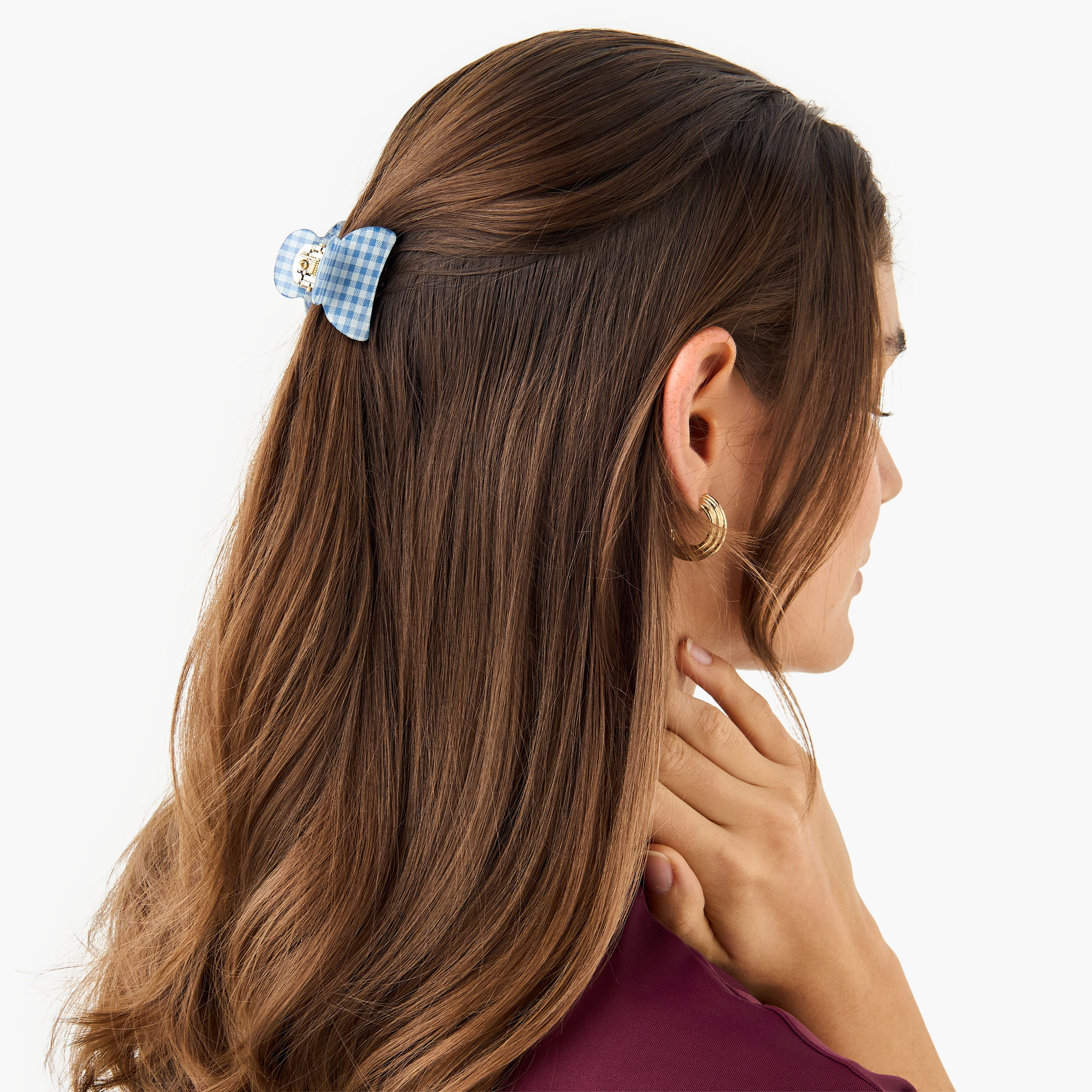 Checked Hair Clamp - Set of 3-women-hairaccessories-clamps-image-2