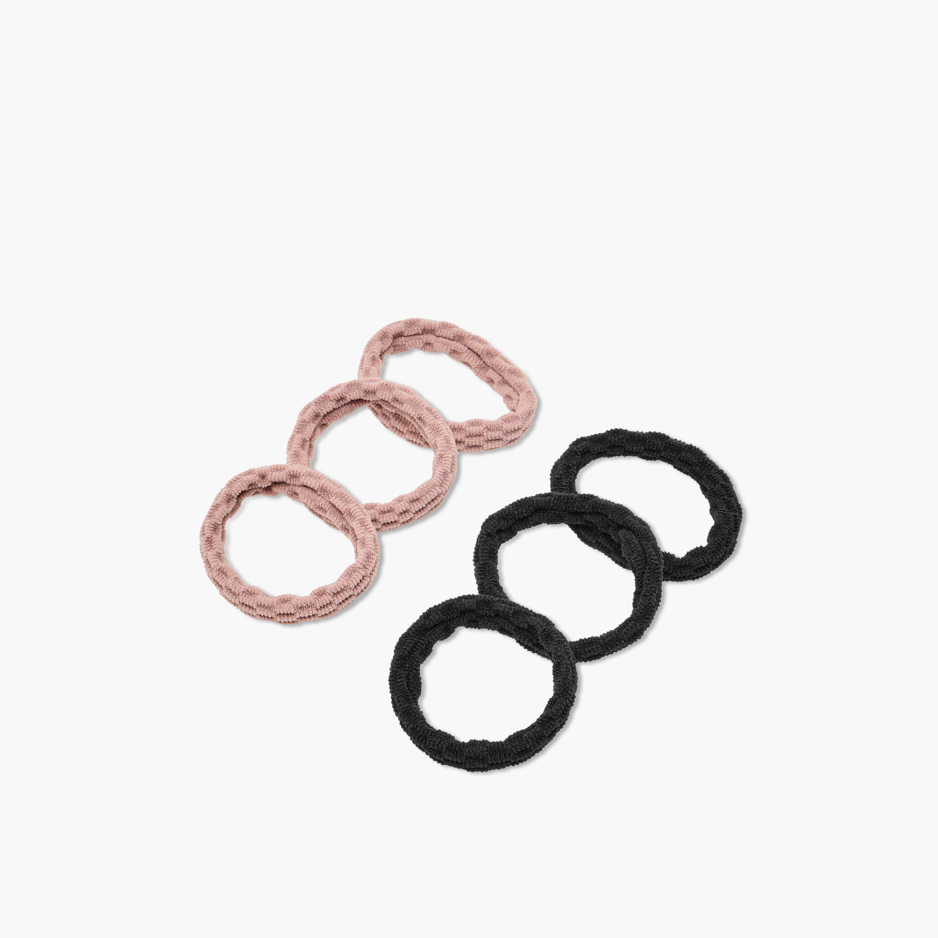 Textured Elasticated Hair Tie - Set of 6-women-hairaccessories-scrunchies-image-3