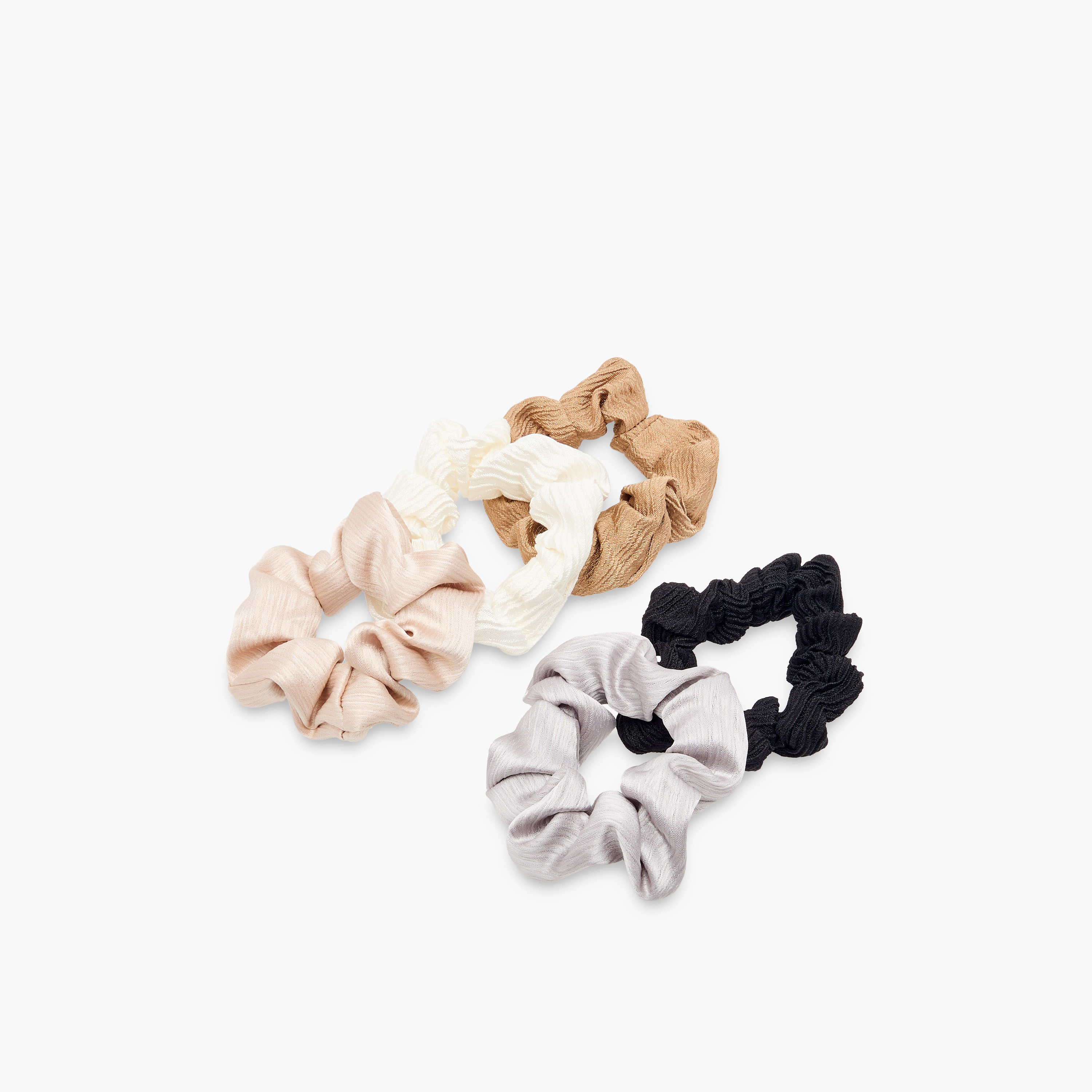 Assorted Textured Hair Scrunchie - Set of 5-women-hairaccessories-scrunchies-image-3