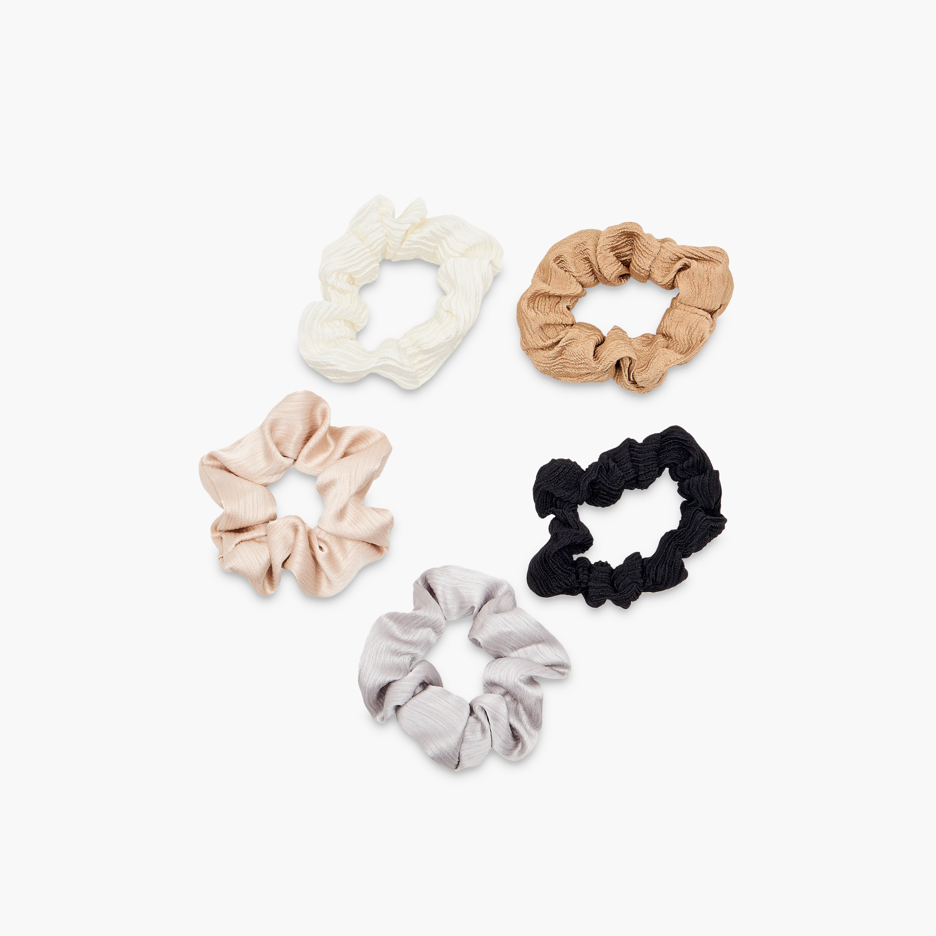 Assorted Textured Hair Scrunchie - Set of 5-women-hairaccessories-scrunchies-image-4