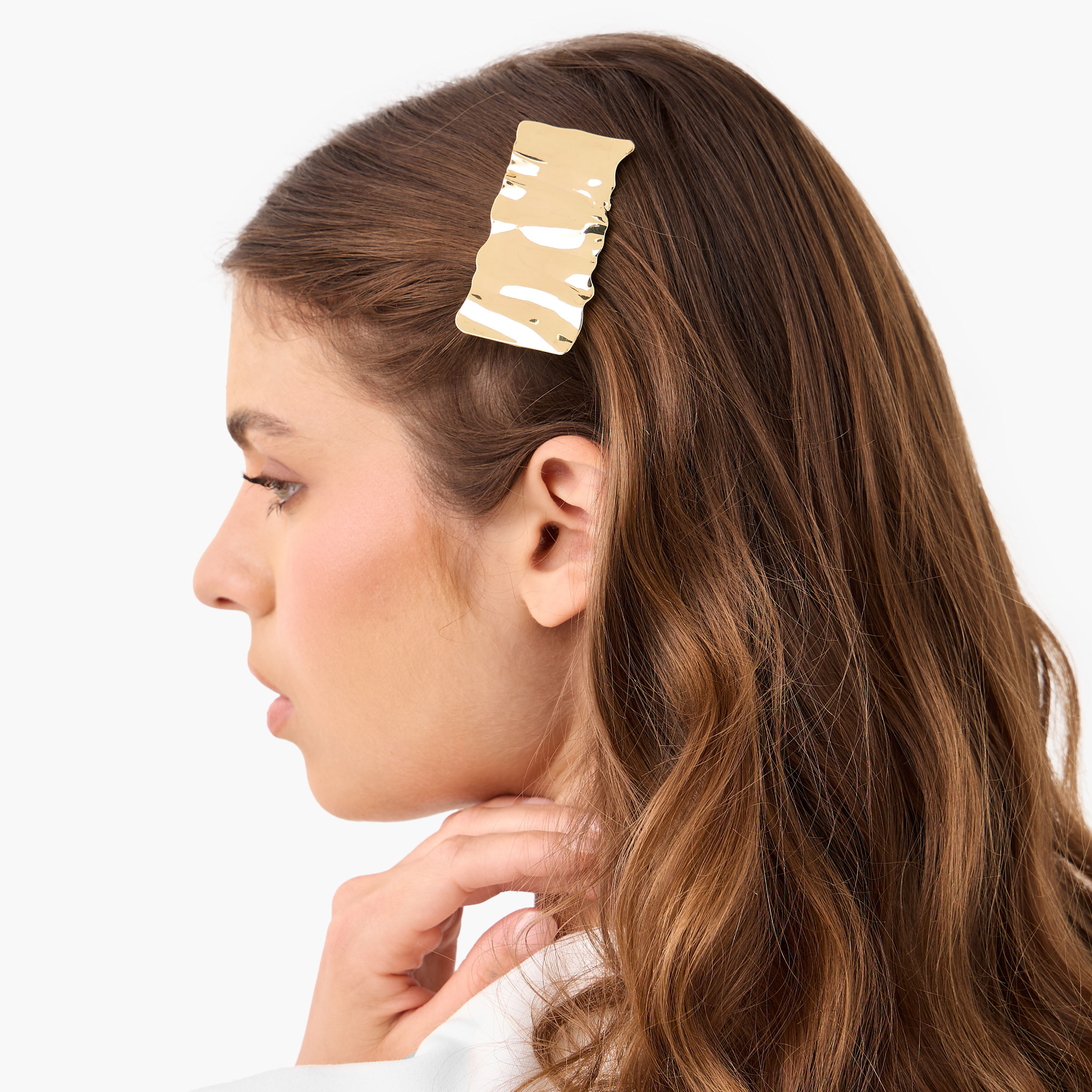 Assorted Metallic Hair Clip - Set of 3-women-hairaccessories-clips-image-2