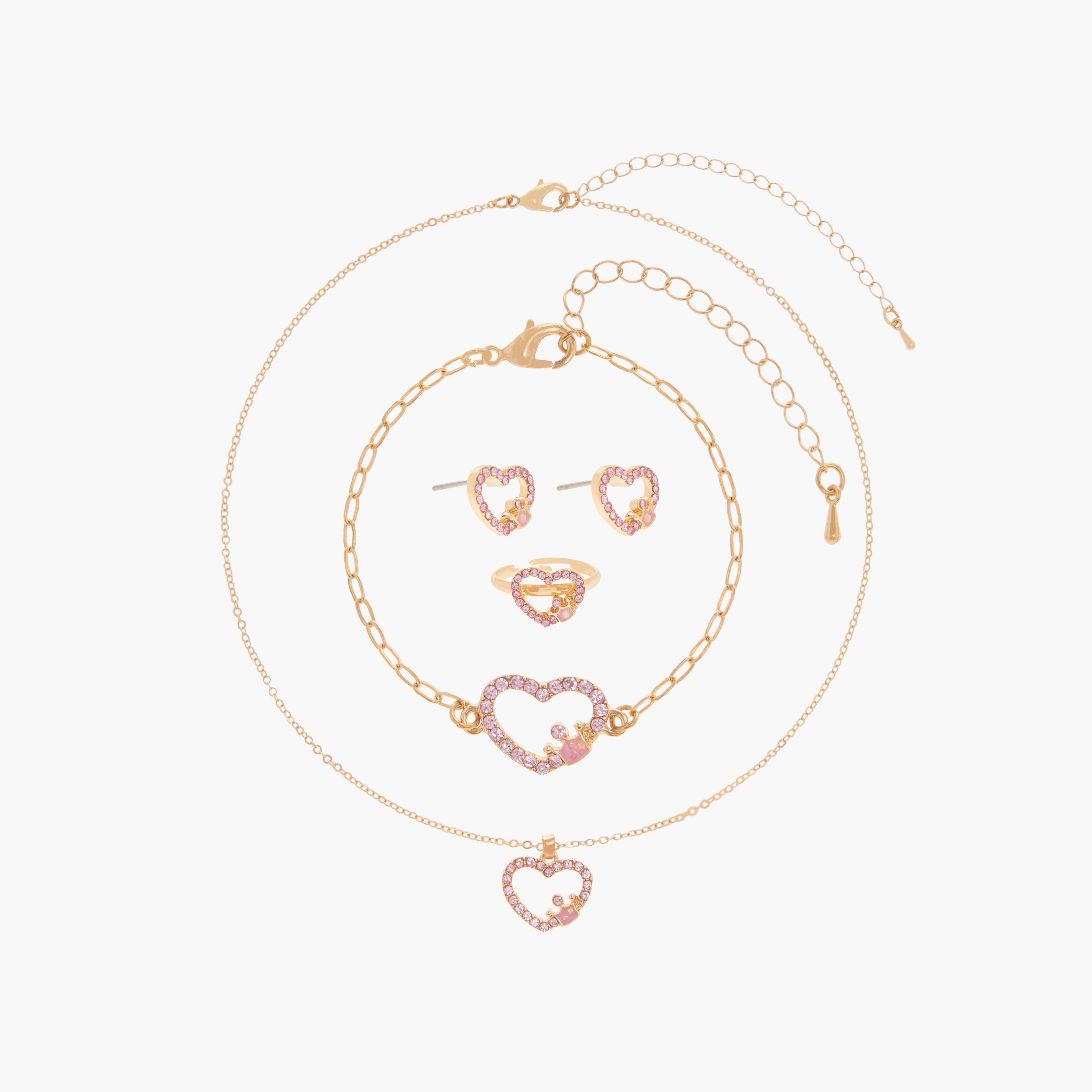 Charmz 4-Piece Heart Embellished Jewellery Set-girls-accessories-jewellery-image-1