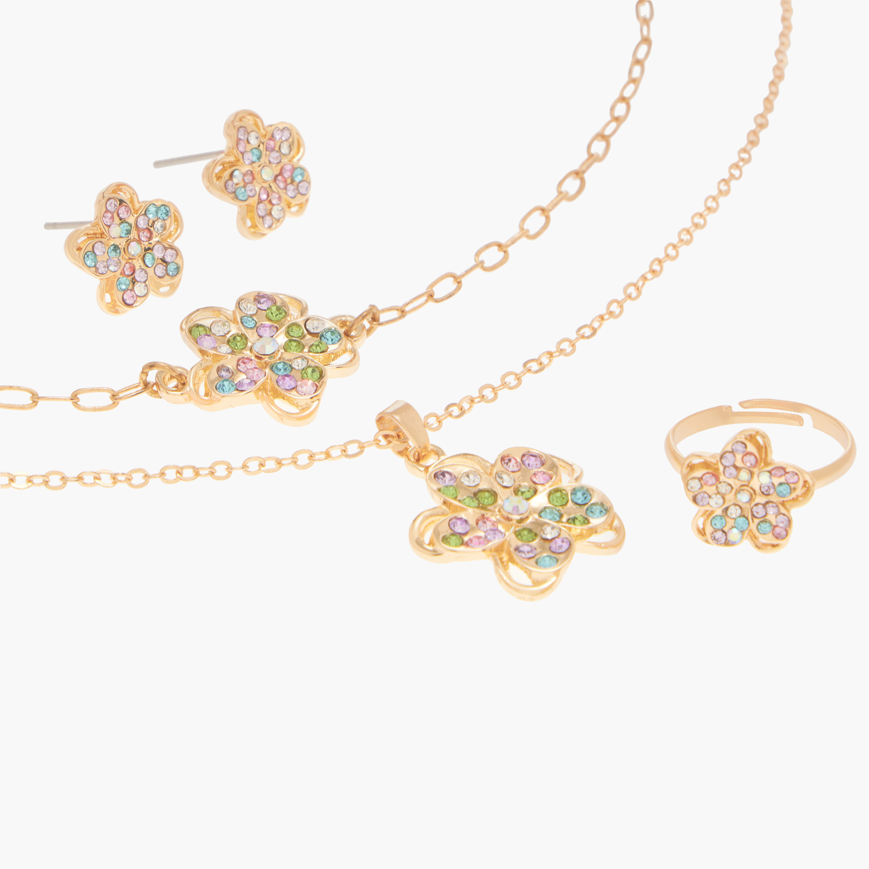 Charmz 4-Piece Floral Embellished Jewellery Set-girls-accessories-jewellery-image-7