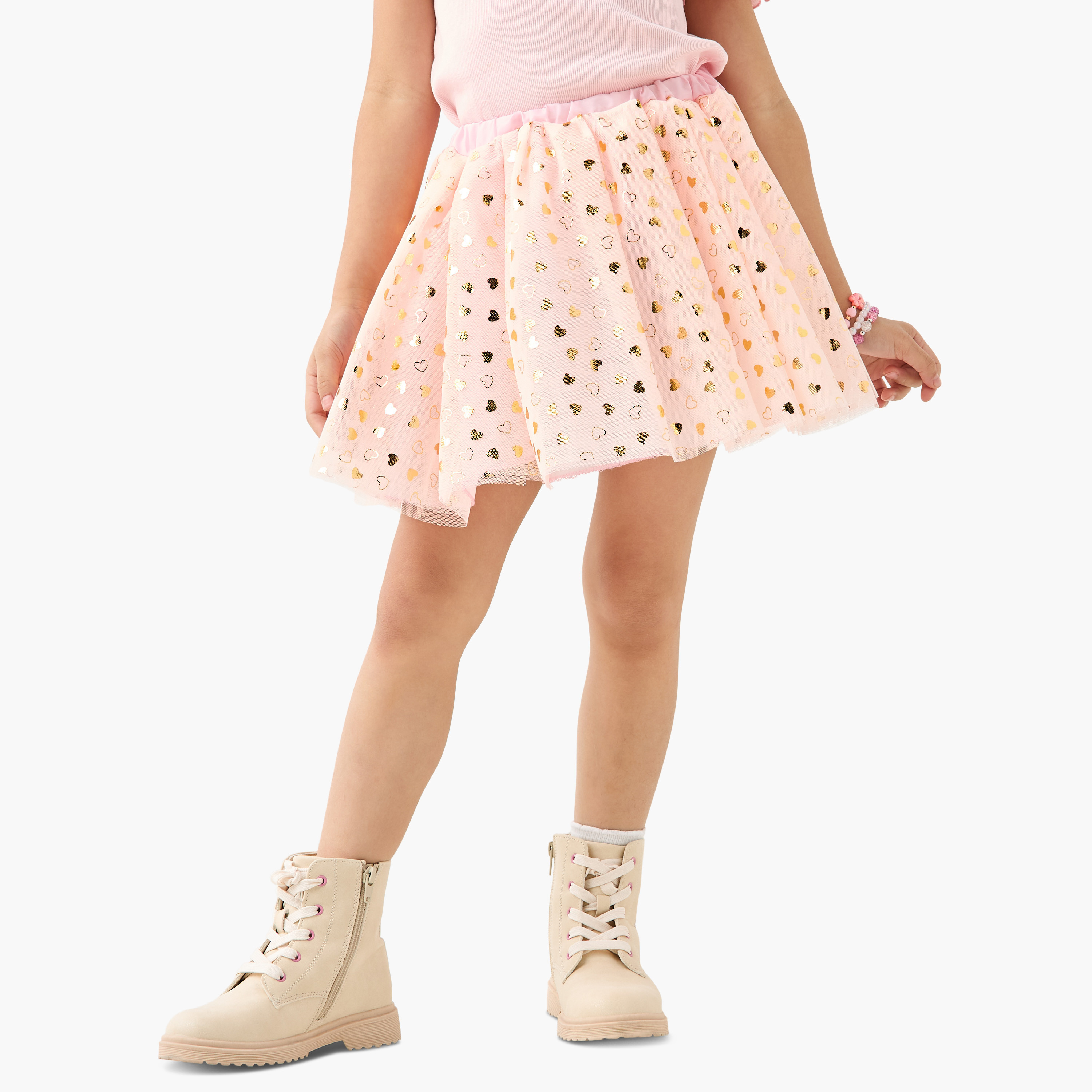 Charmz Heart Print Skirt and Bow Accent Hairband Costume Set-girls-clothing-costumes-image-2