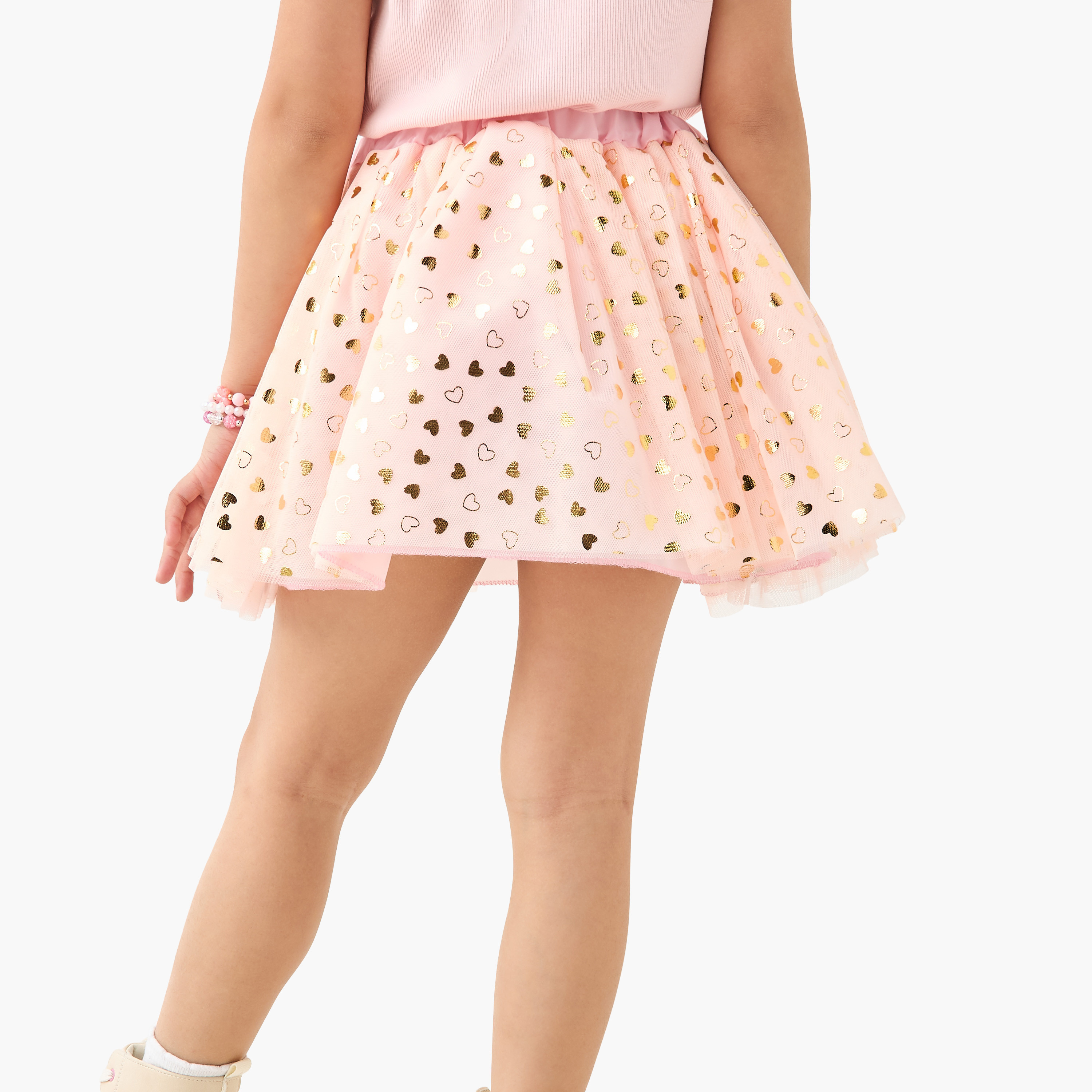 Charmz Heart Print Skirt and Bow Accent Hairband Costume Set-girls-clothing-costumes-image-3