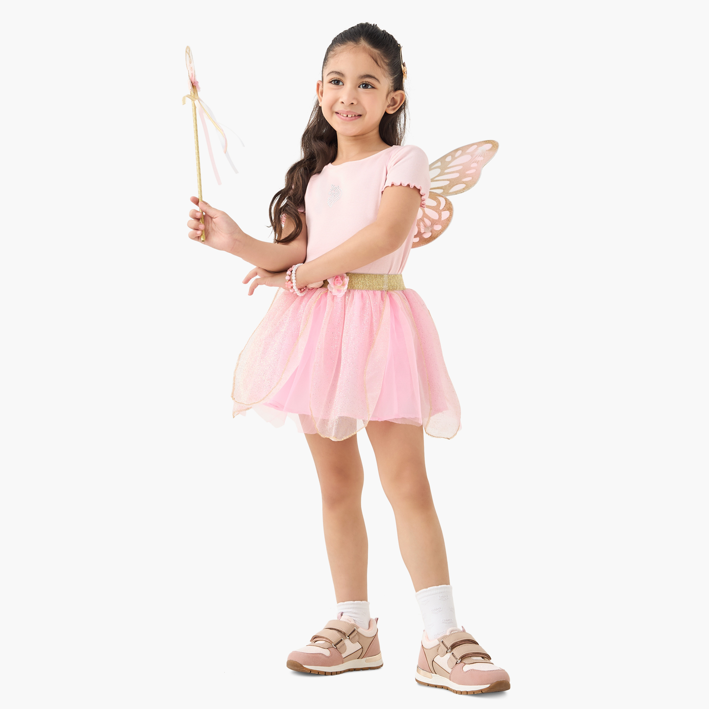 طقم زي تنورة مزيّنة بالزهور مع أجنحة وعصا من تشارمز-girls-clothing-costumes-image-2