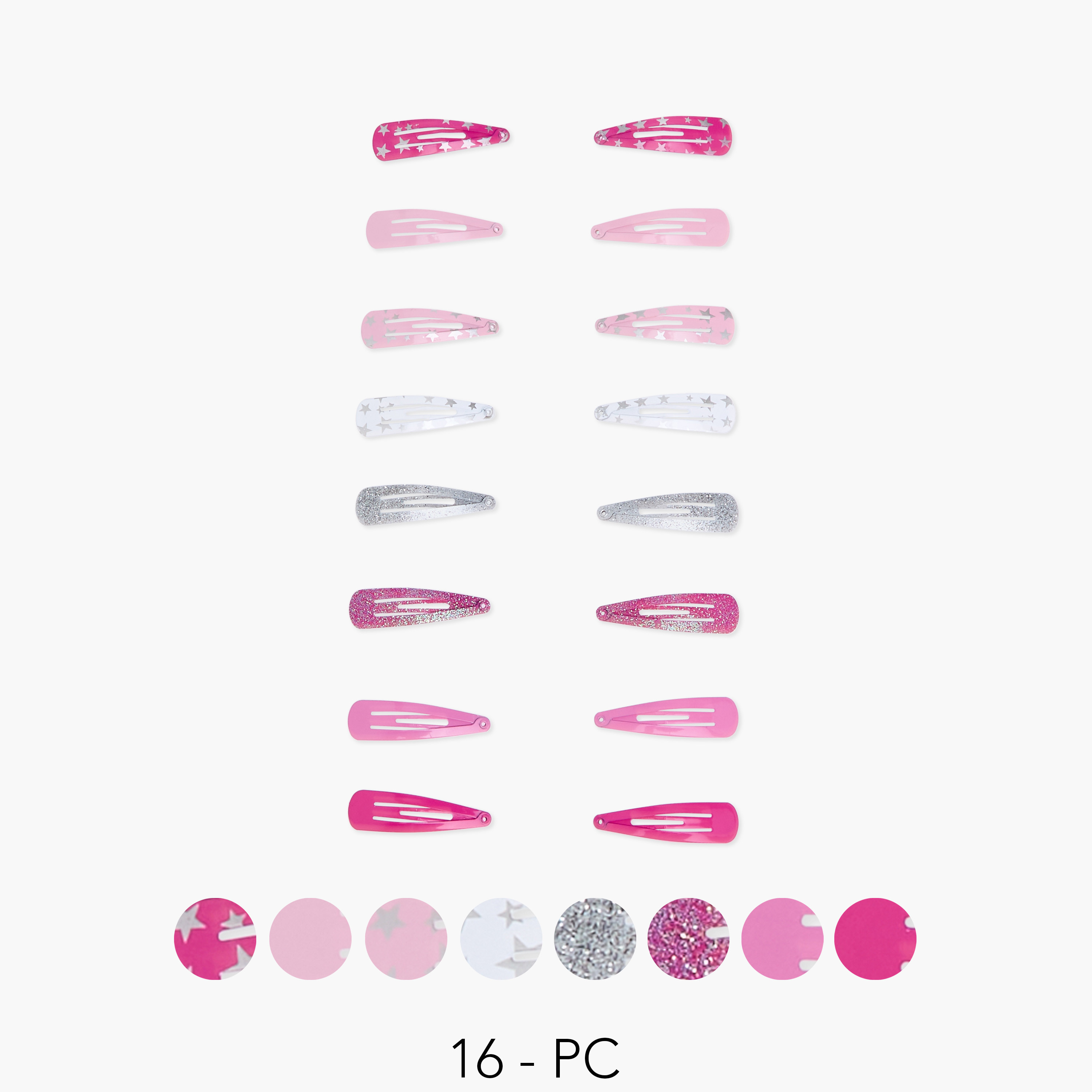 مشابك شعر سادة من تشارمز - طقم 16 قطعة-girls-accessories-hairaccessories-image-1