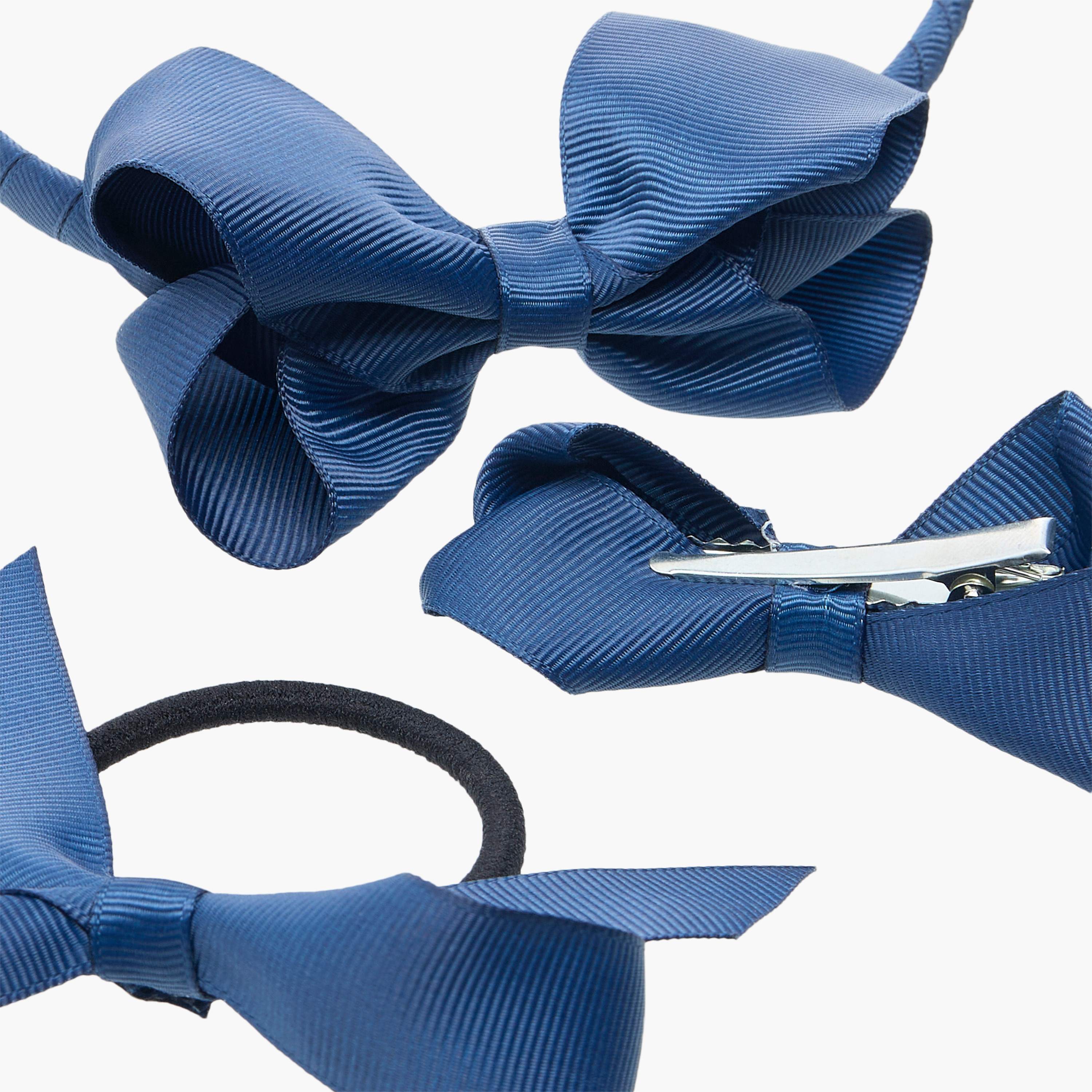Charmz Ribbed Bow Hairband with Hair Clip and Hair Tie-girls-accessories-hairaccessories-image-7