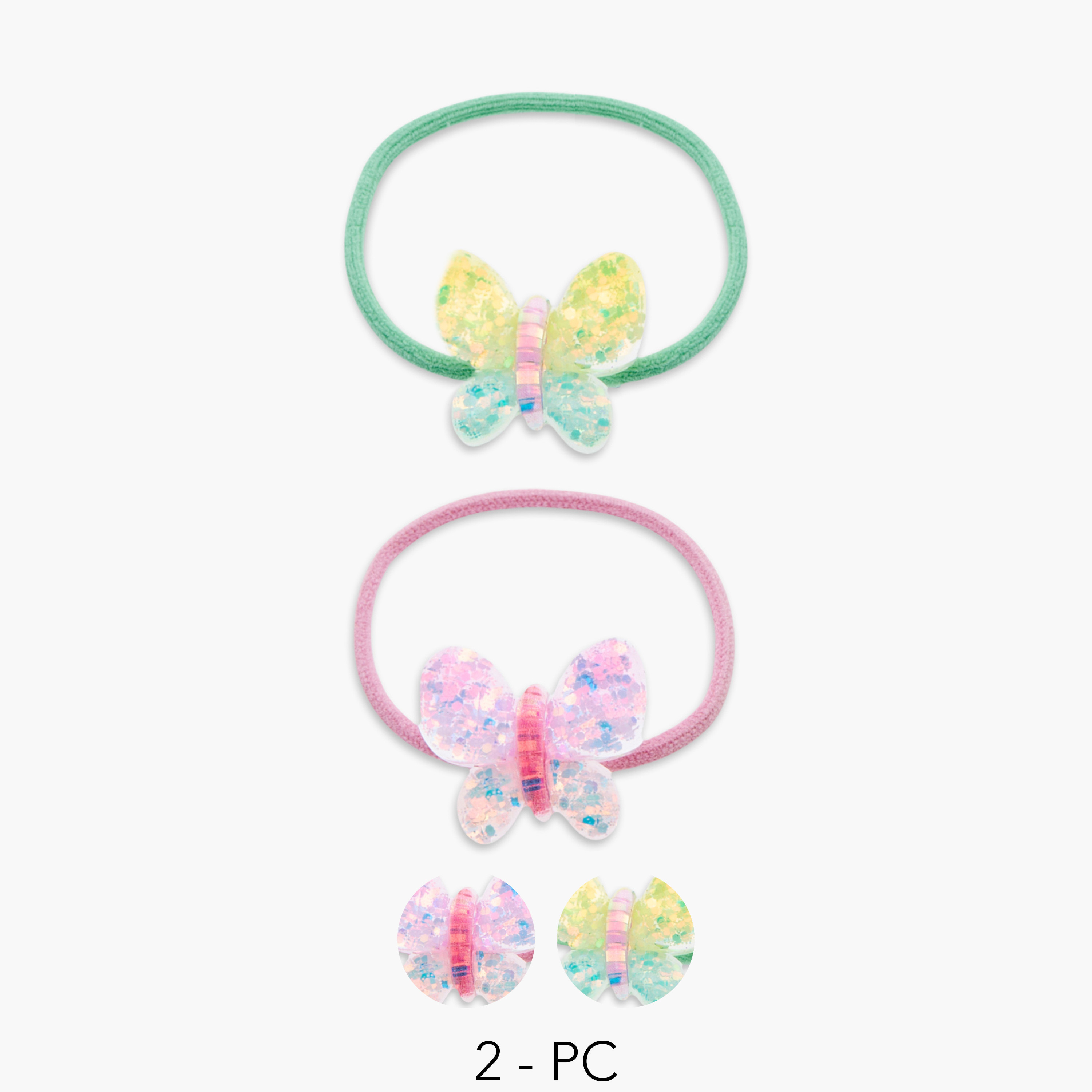 Charmz Butterfly Applique Hair Tie - Set of 2-girls-accessories-hairaccessories-image-1