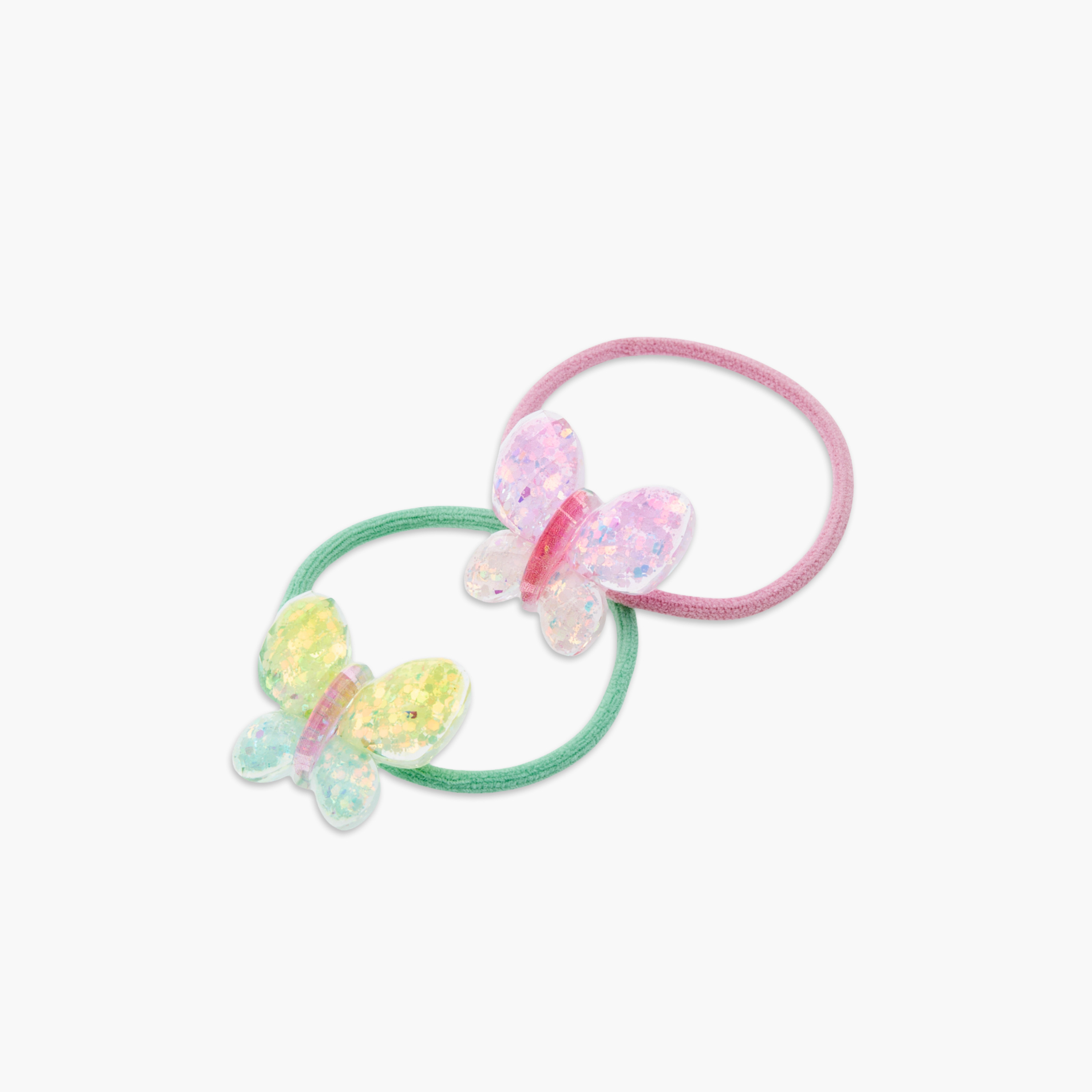 Charmz Butterfly Applique Hair Tie - Set of 2-girls-accessories-hairaccessories-image-3