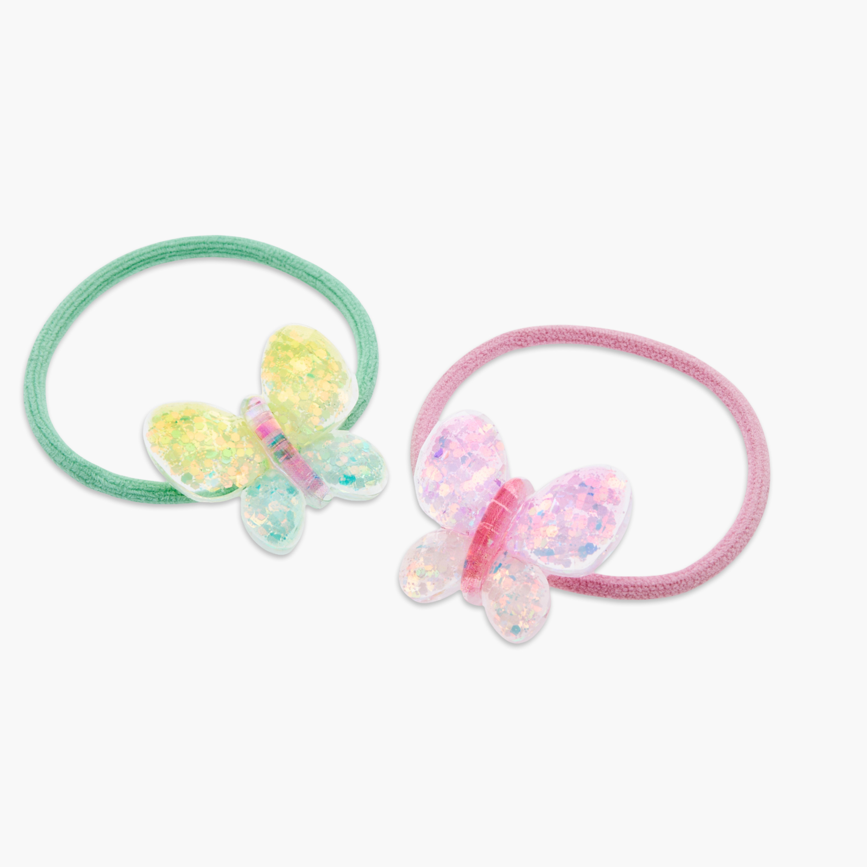 Charmz Butterfly Applique Hair Tie - Set of 2-girls-accessories-hairaccessories-image-4