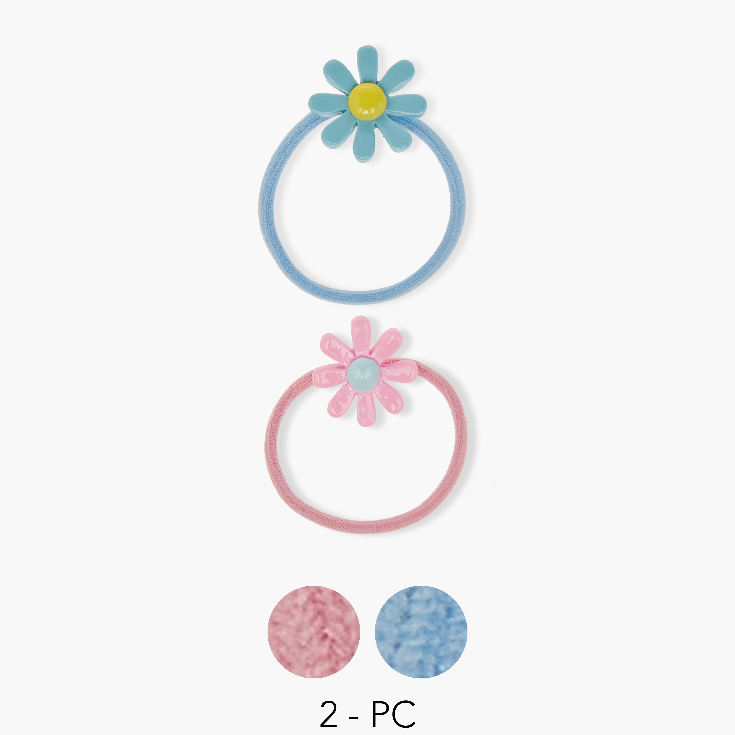 Charmz Flower Applique Hair Tie - Set of 2-girls-accessories-hairaccessories-image-1