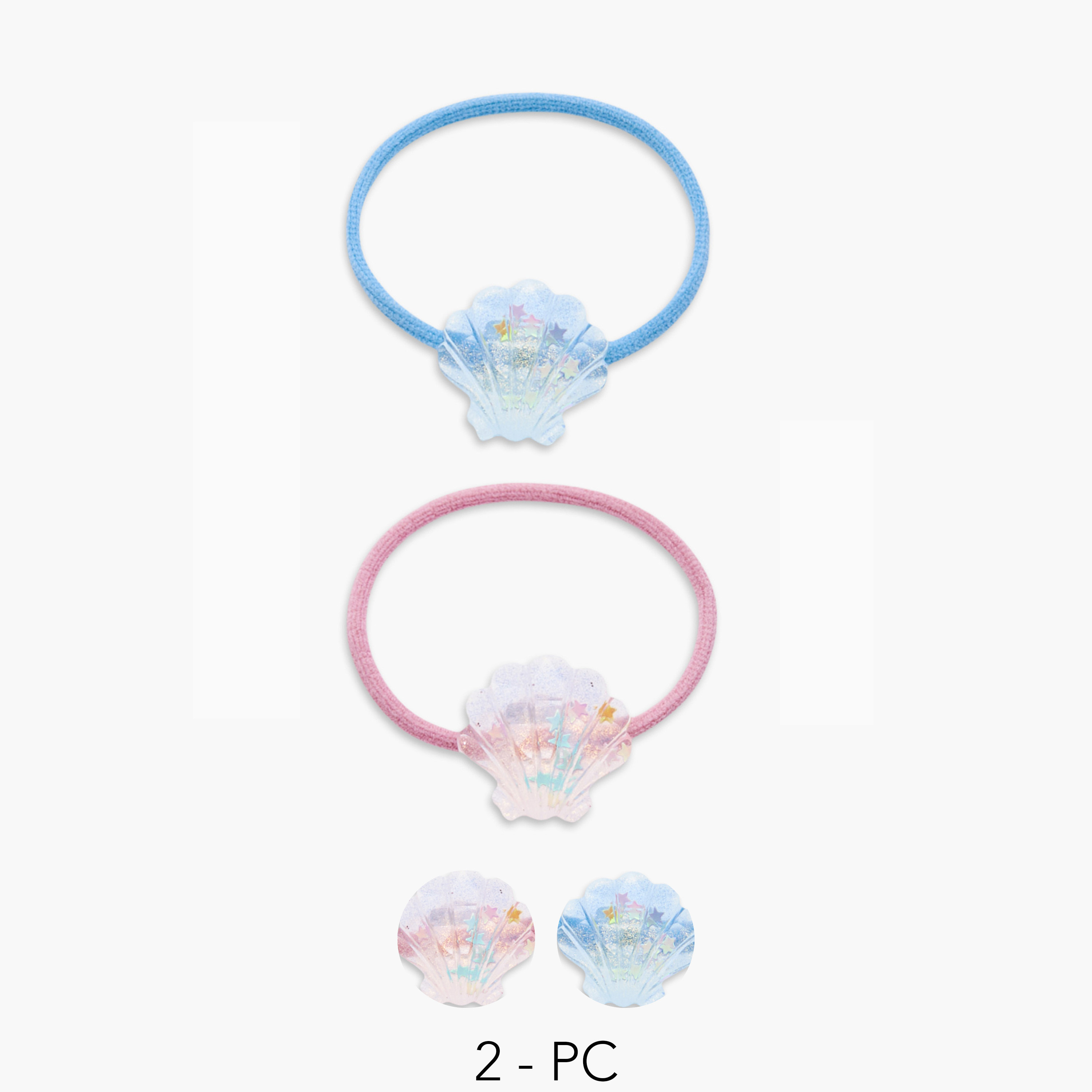Charmz Mermaid Applique Hair Tie - Set of 2-girls-accessories-hairaccessories-image-1