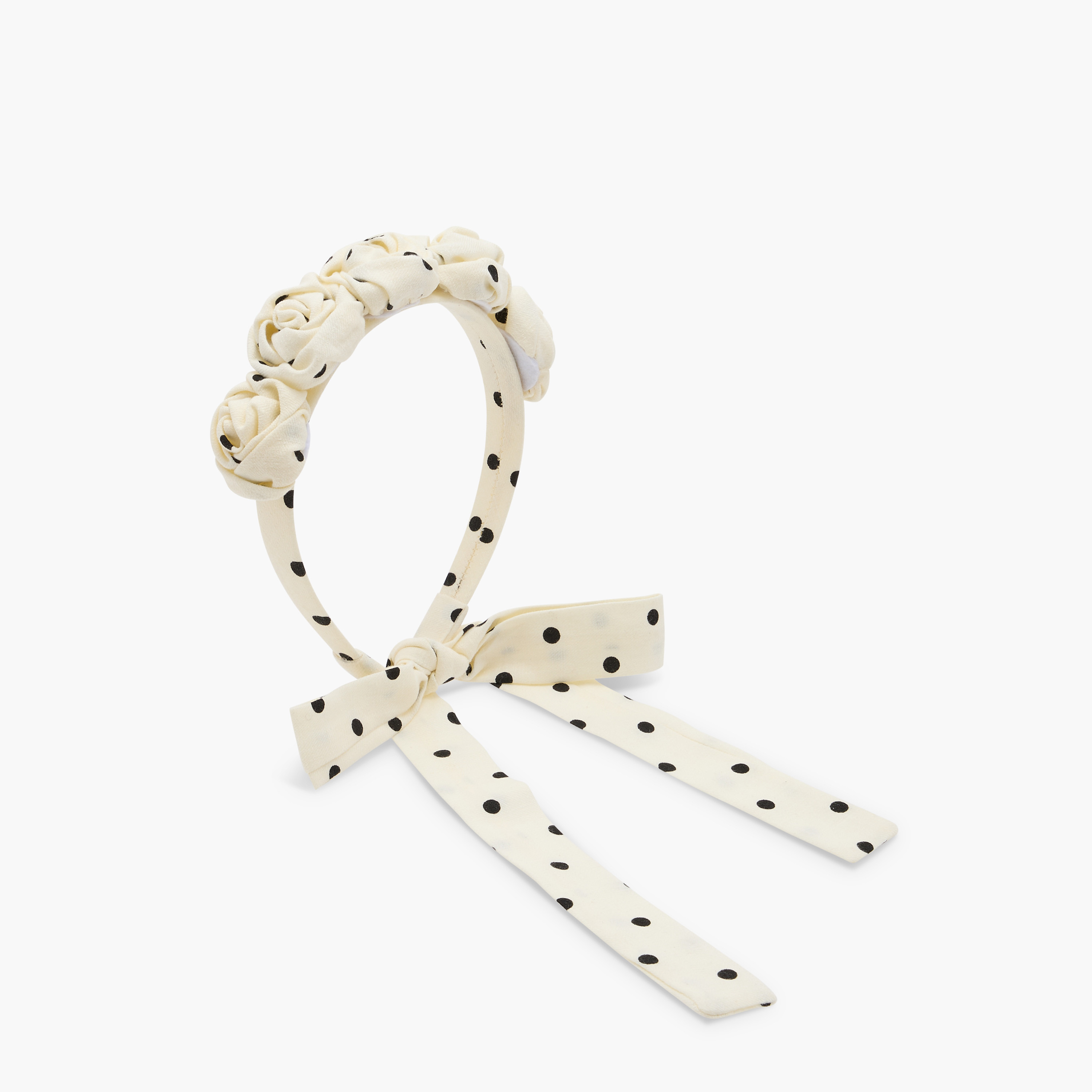 Charmz Polka Dot Print Hairband with Tie-Up-girls-accessories-hairaccessories-image-1