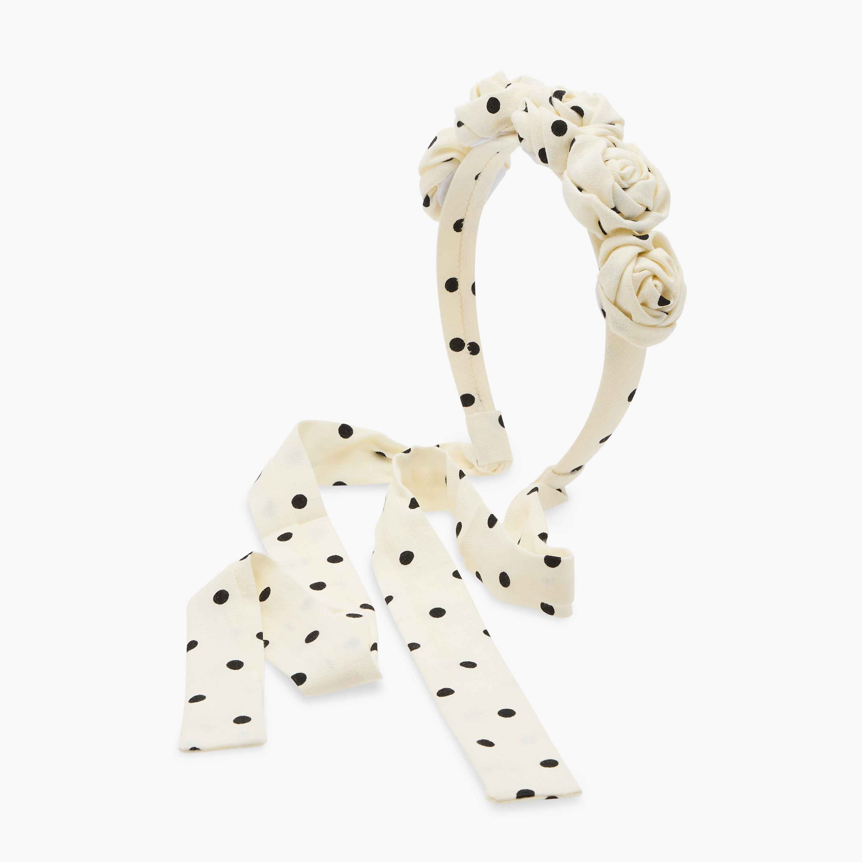 Charmz Polka Dot Print Hairband with Tie-Up-girls-accessories-hairaccessories-image-2