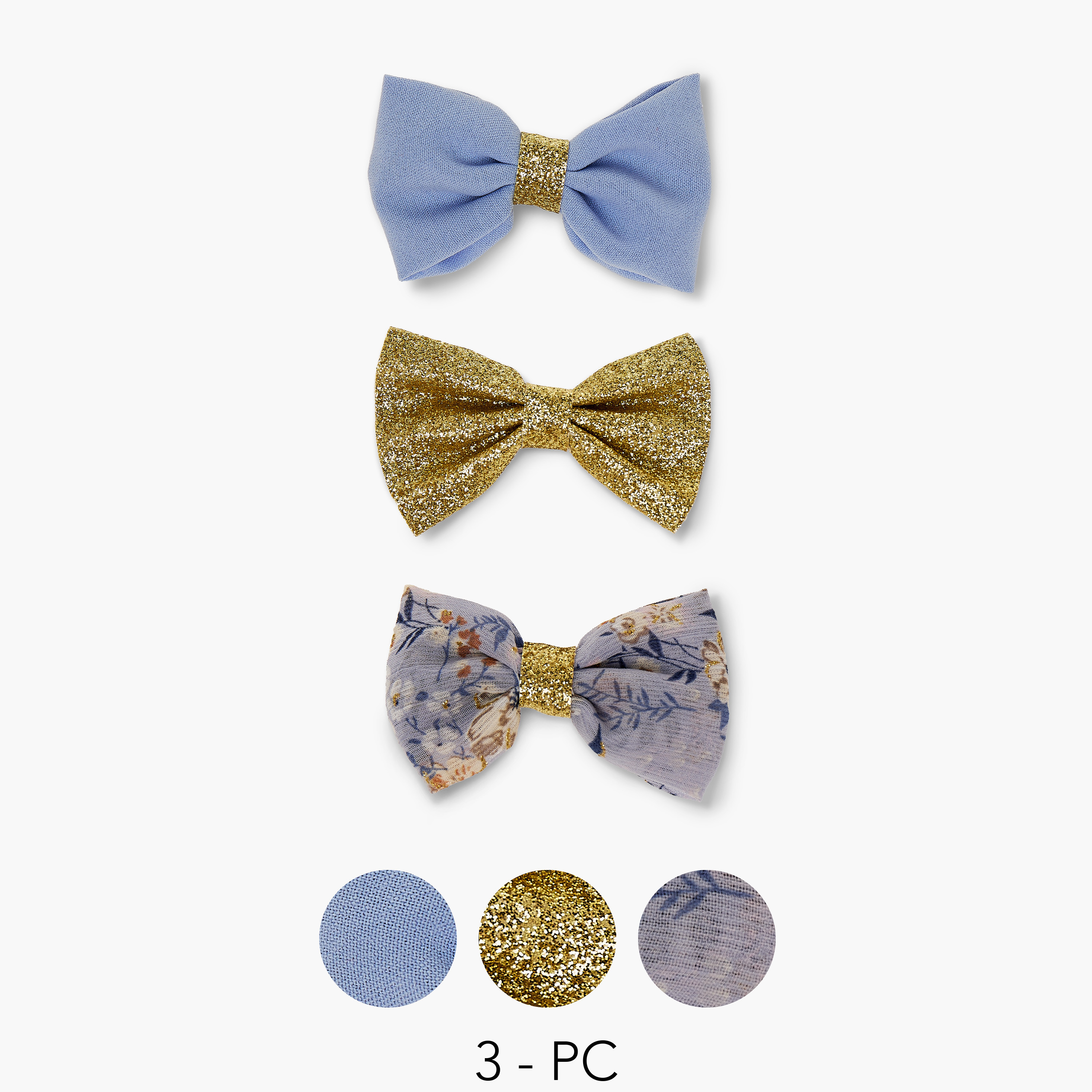 مشبك شعر فيونكة من تشارمز - مجموعة 3 قطع متنوعة-girls-accessories-hairaccessories-image-1