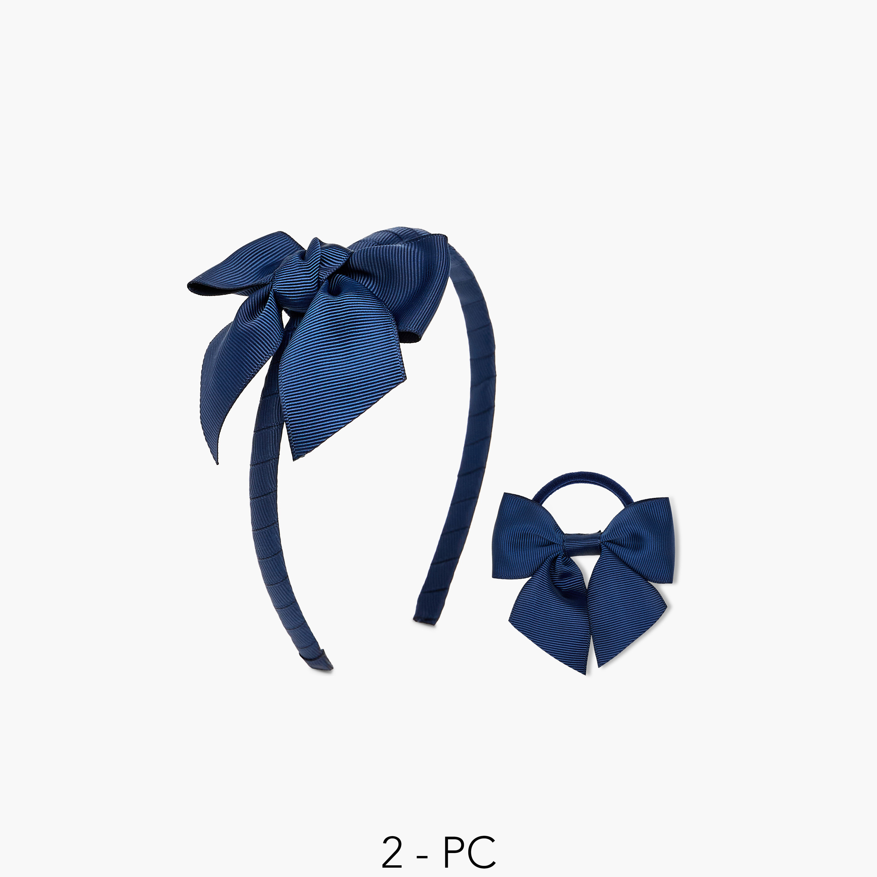 طقم ربطة وشريطة شعر بزخارف فيونكة من تشارمز-girls-accessories-hairaccessories-image-1