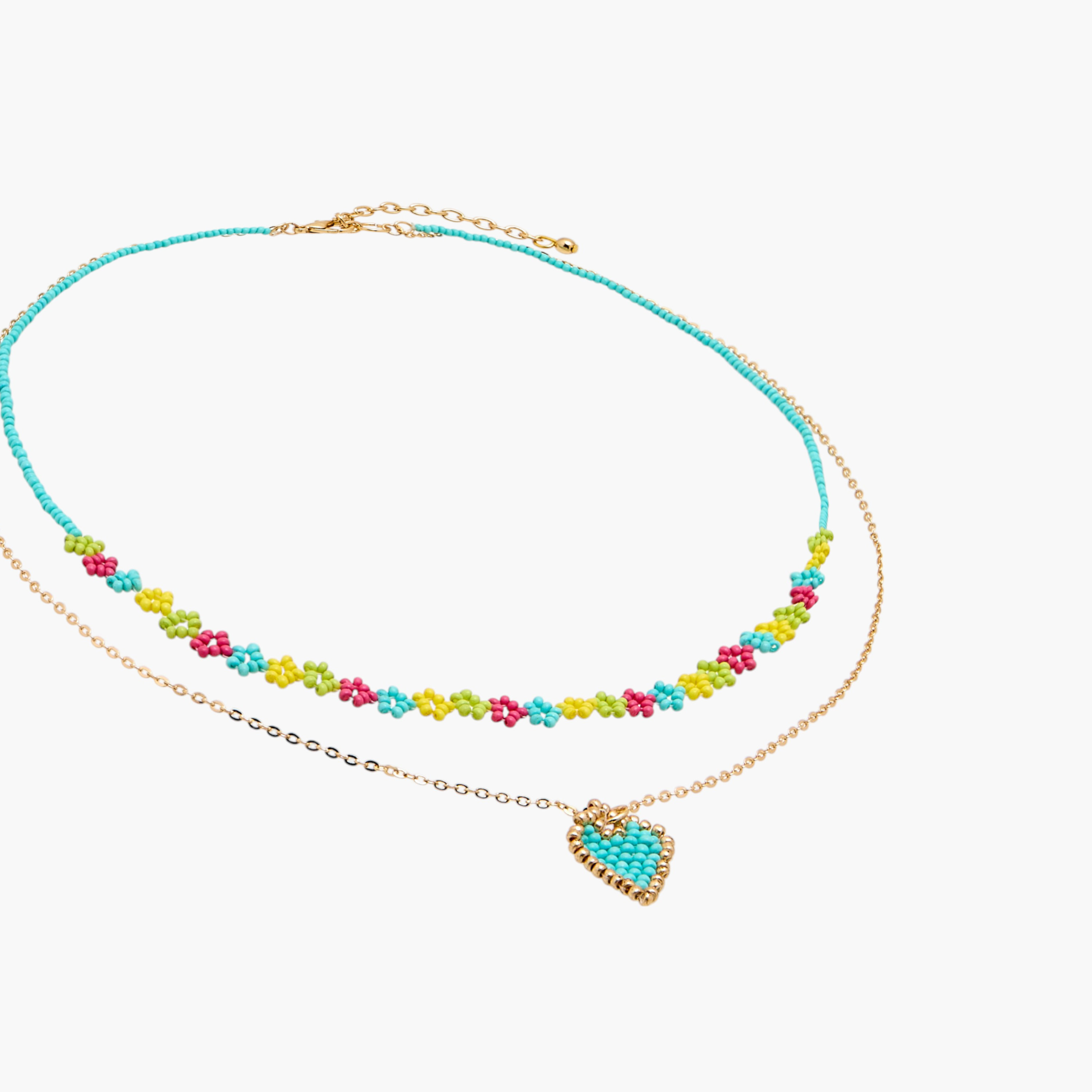 Charmz Beaded Layered Necklace with Lobster Clasp Closure-girls-accessories-jewellery-image-2