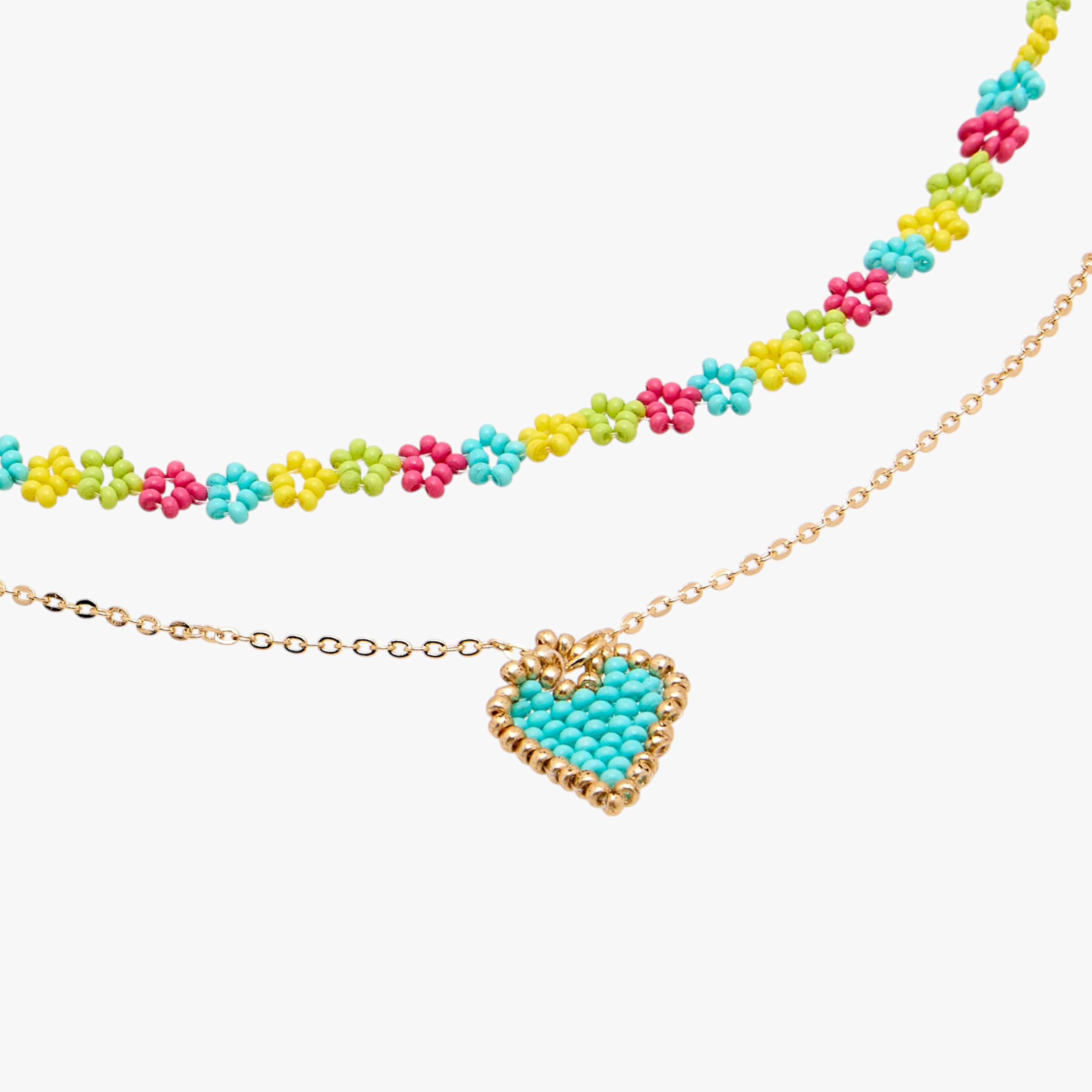 Charmz Beaded Layered Necklace with Lobster Clasp Closure-girls-accessories-jewellery-image-3