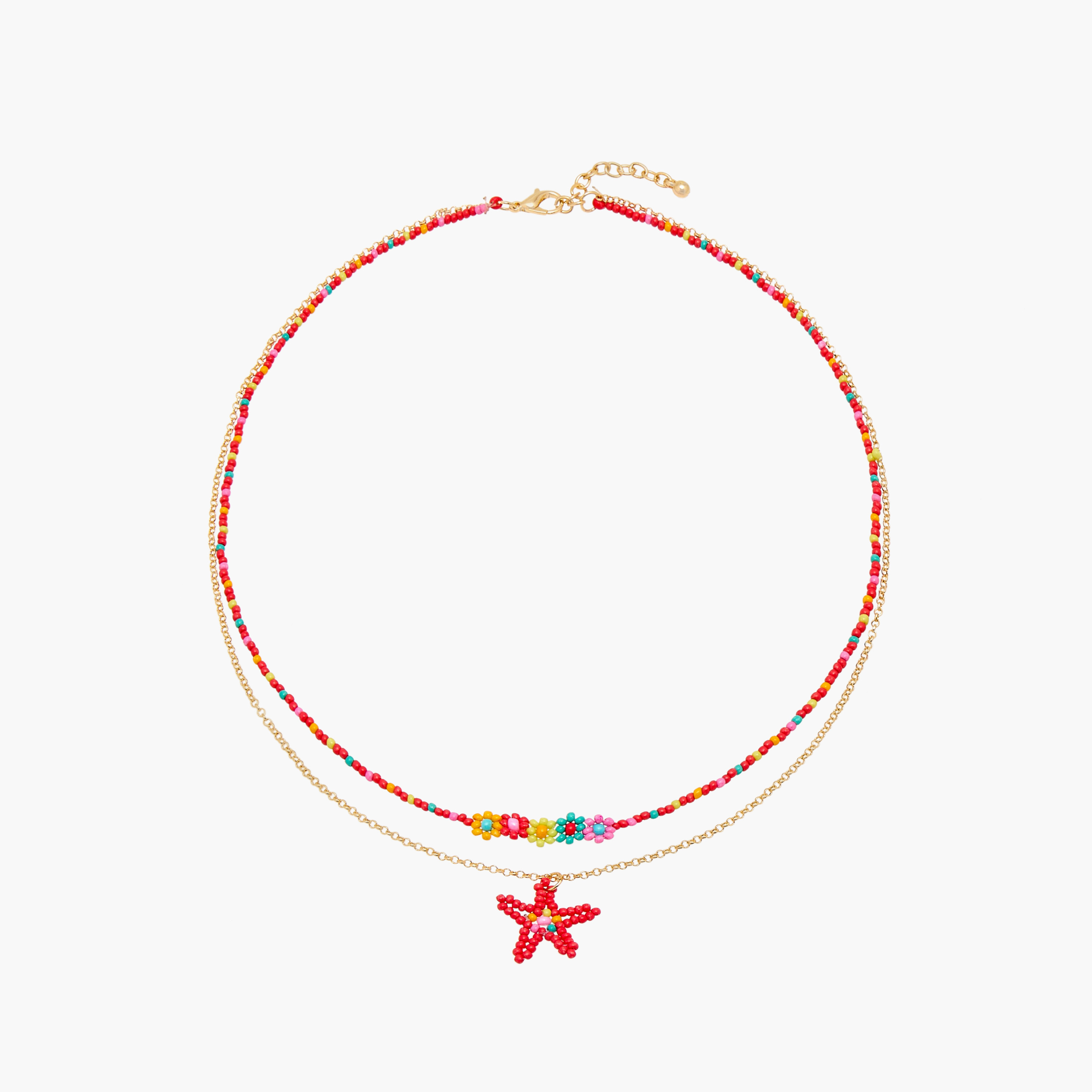 Charmz Beaded Layered Necklace with Lobster Clasp Closure-girls-accessories-jewellery-image-1