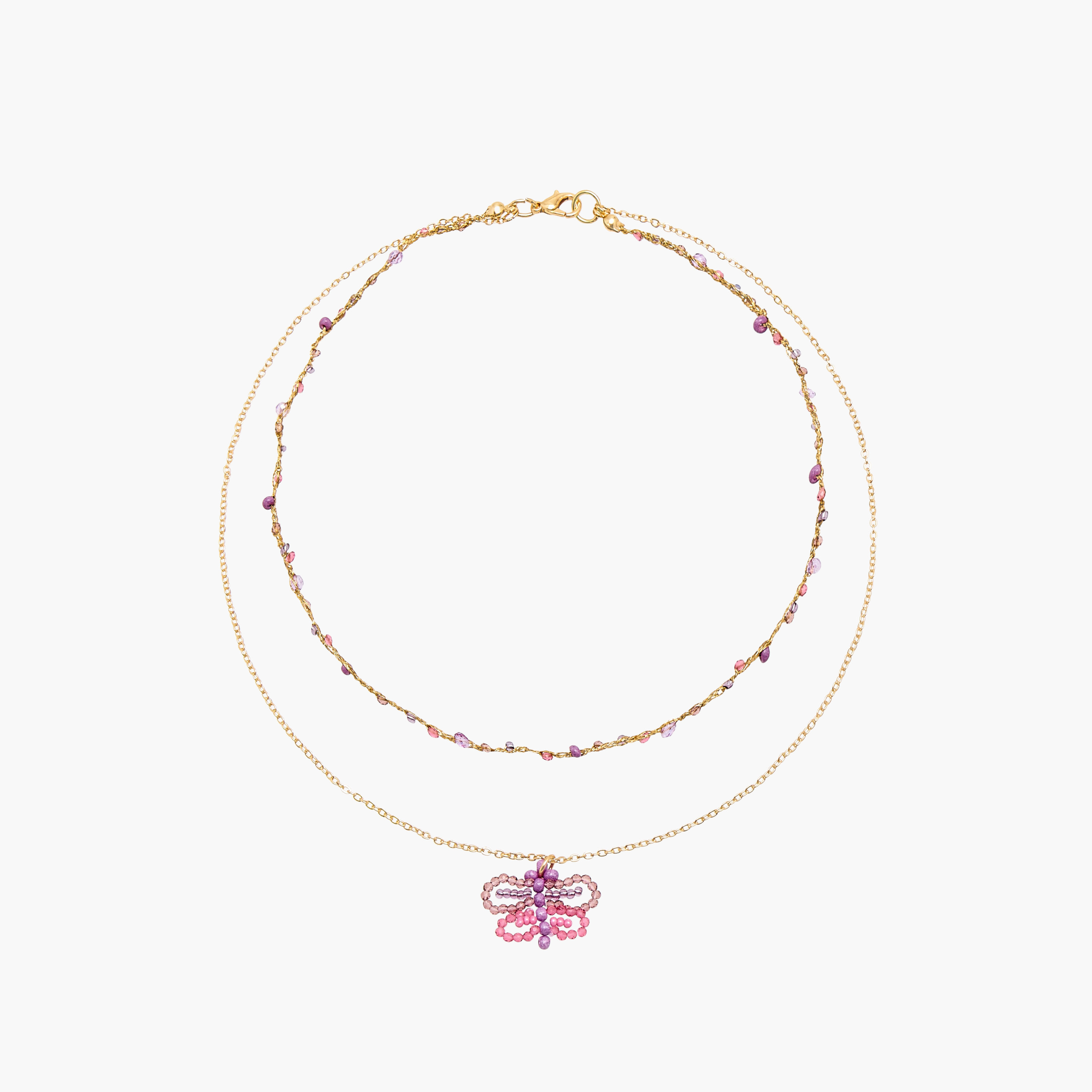 Charmz Beaded Butterfly Pendant Necklace and Earrings Set-girls-accessories-jewellery-image-2