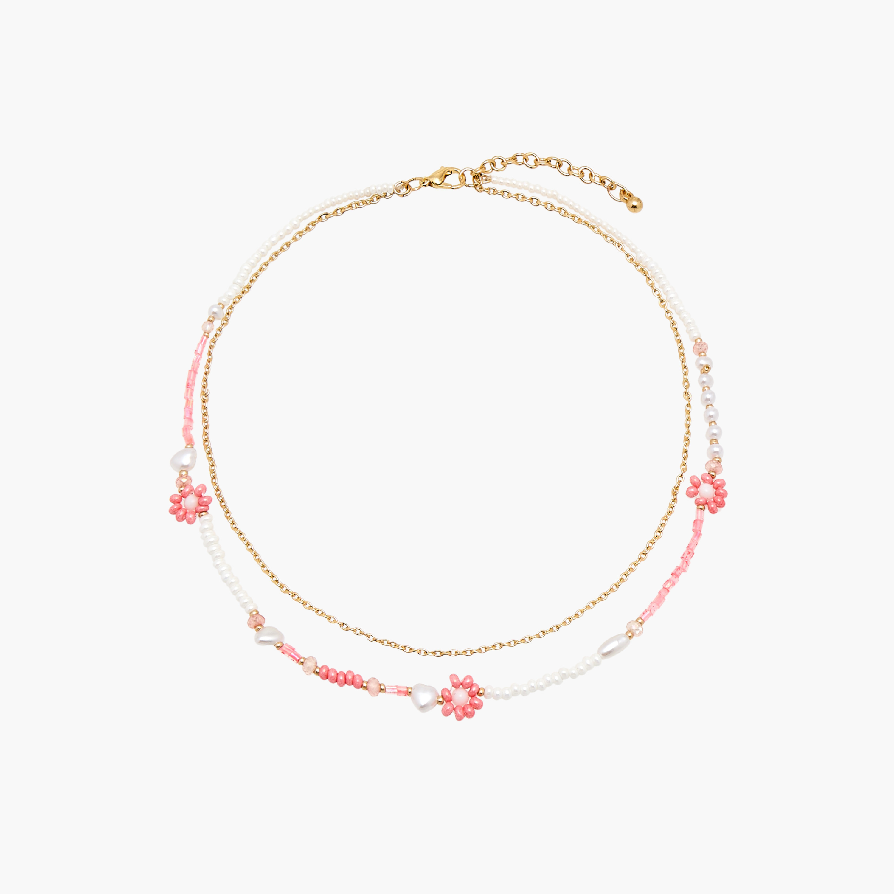 Charmz Beaded Layered Necklace with Lobster Clasp Closure-girls-accessories-jewellery-image-1