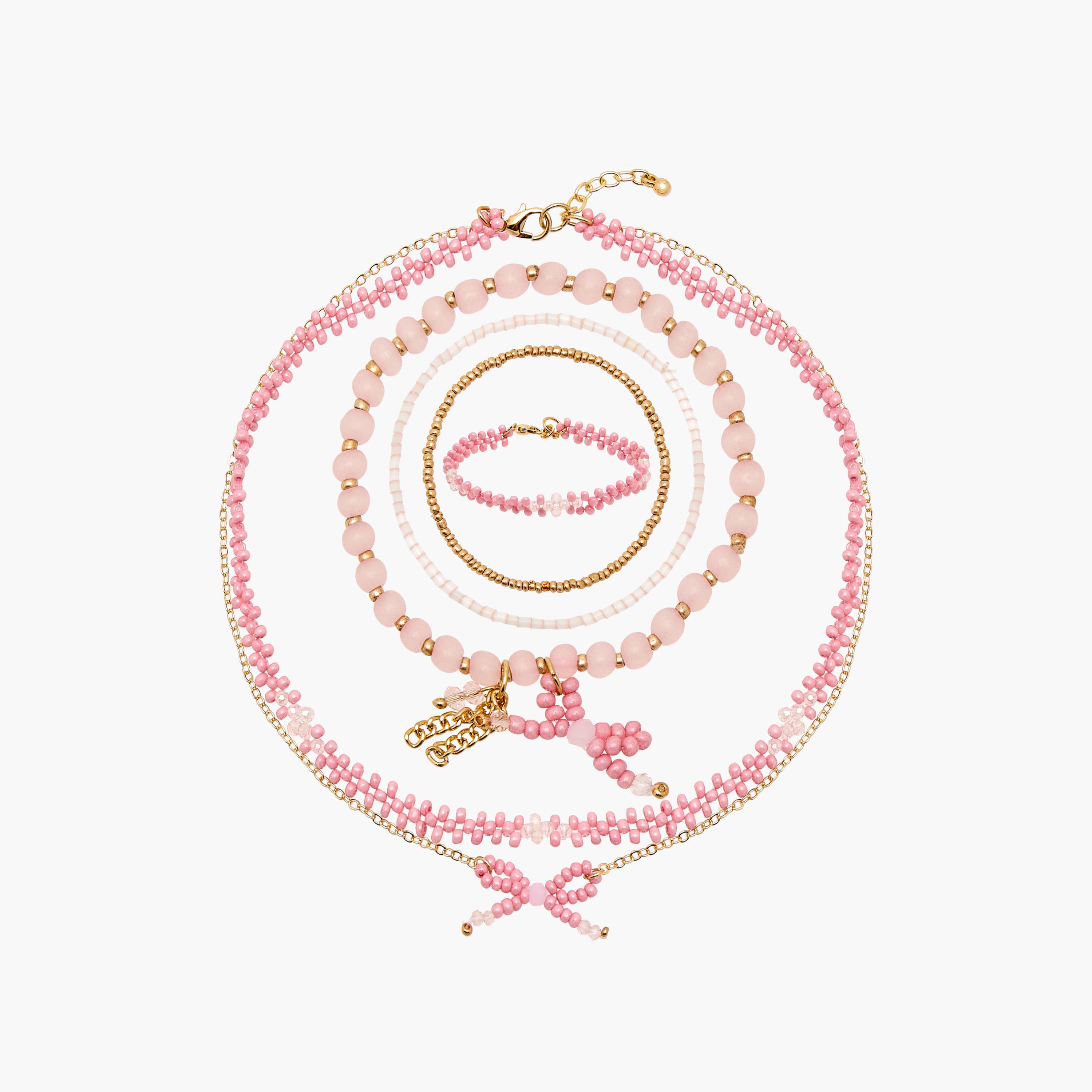 Charmz 5-Piece Beaded Necklace and Bracelet Set-girls-accessories-jewellery-image-1