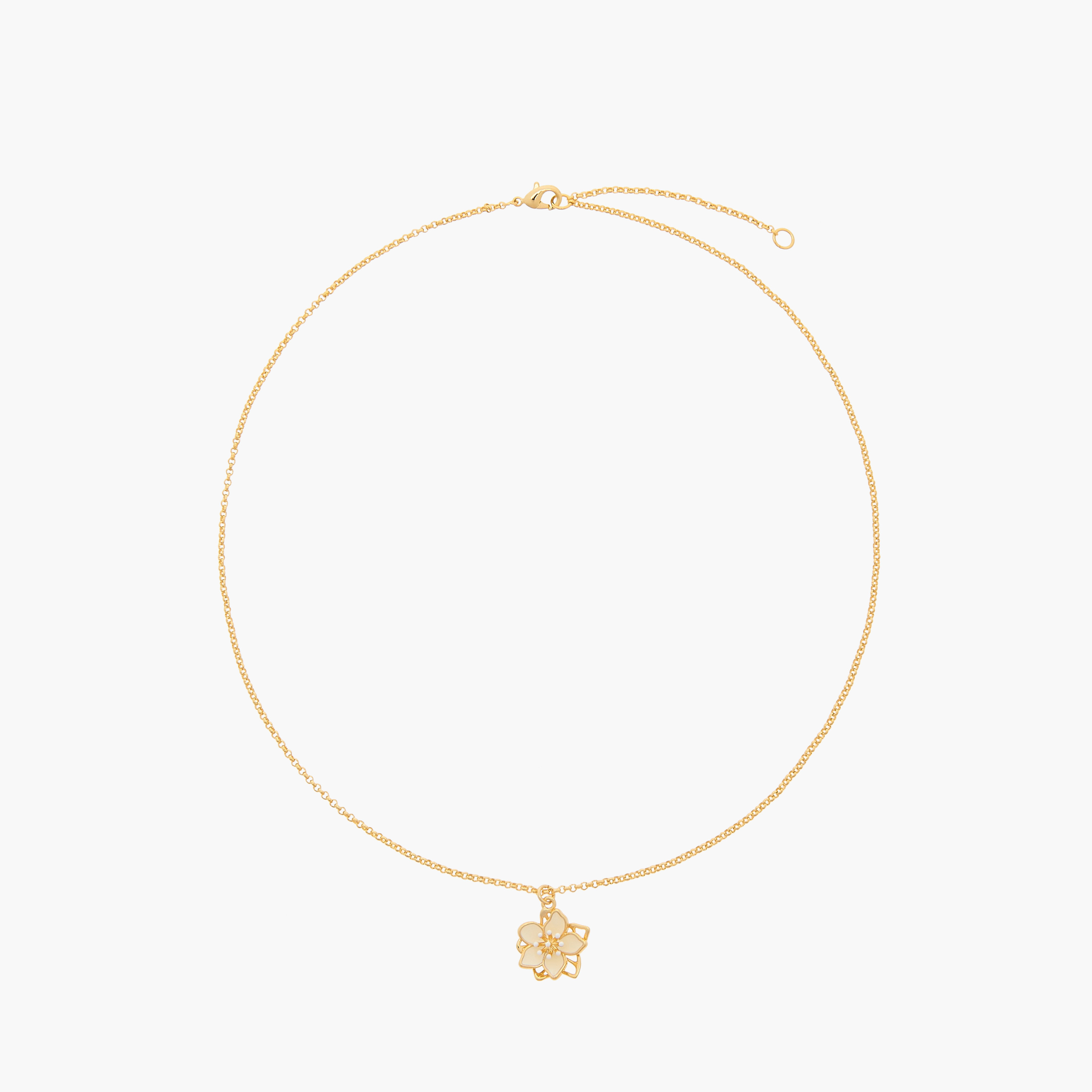 Charmz Floral Pendant Necklace with Lobster Clasp Closure-girls-accessories-jewellery-image-1