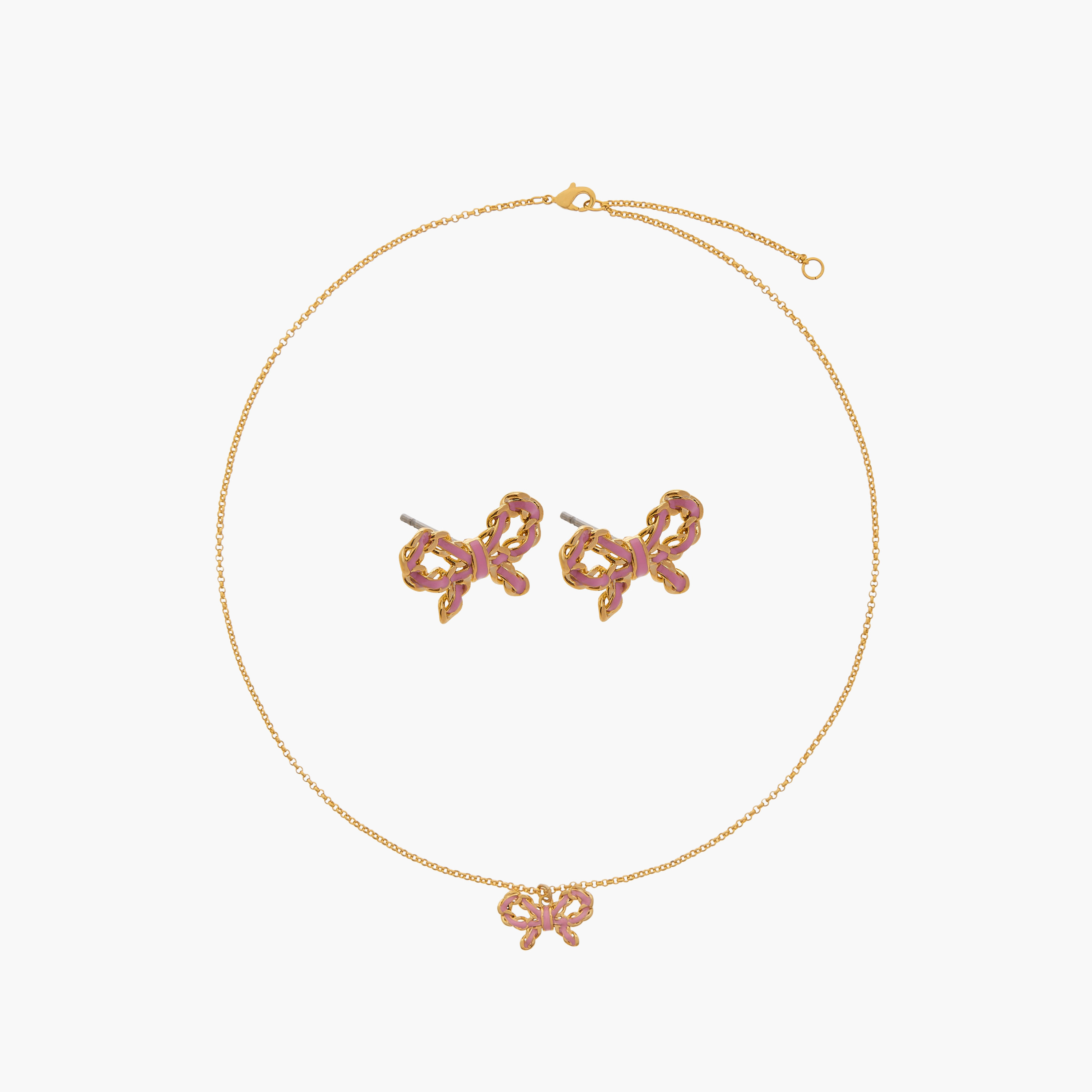 Charmz Bow Pendant Necklace and Earrings Set-girls-accessories-jewellery-image-1