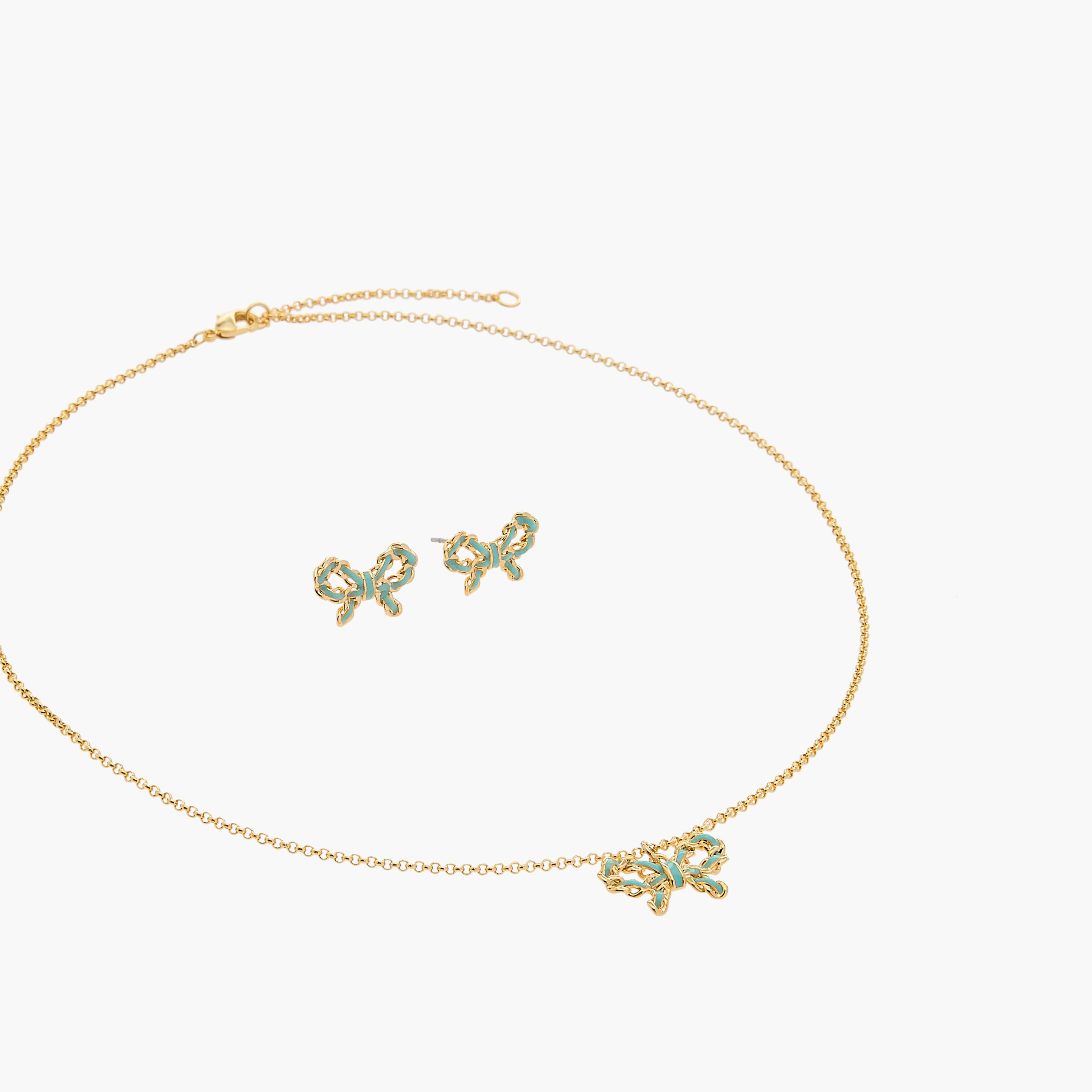 Charmz Bow Pendant Necklace and Earrings Set-girls-accessories-jewellery-image-2