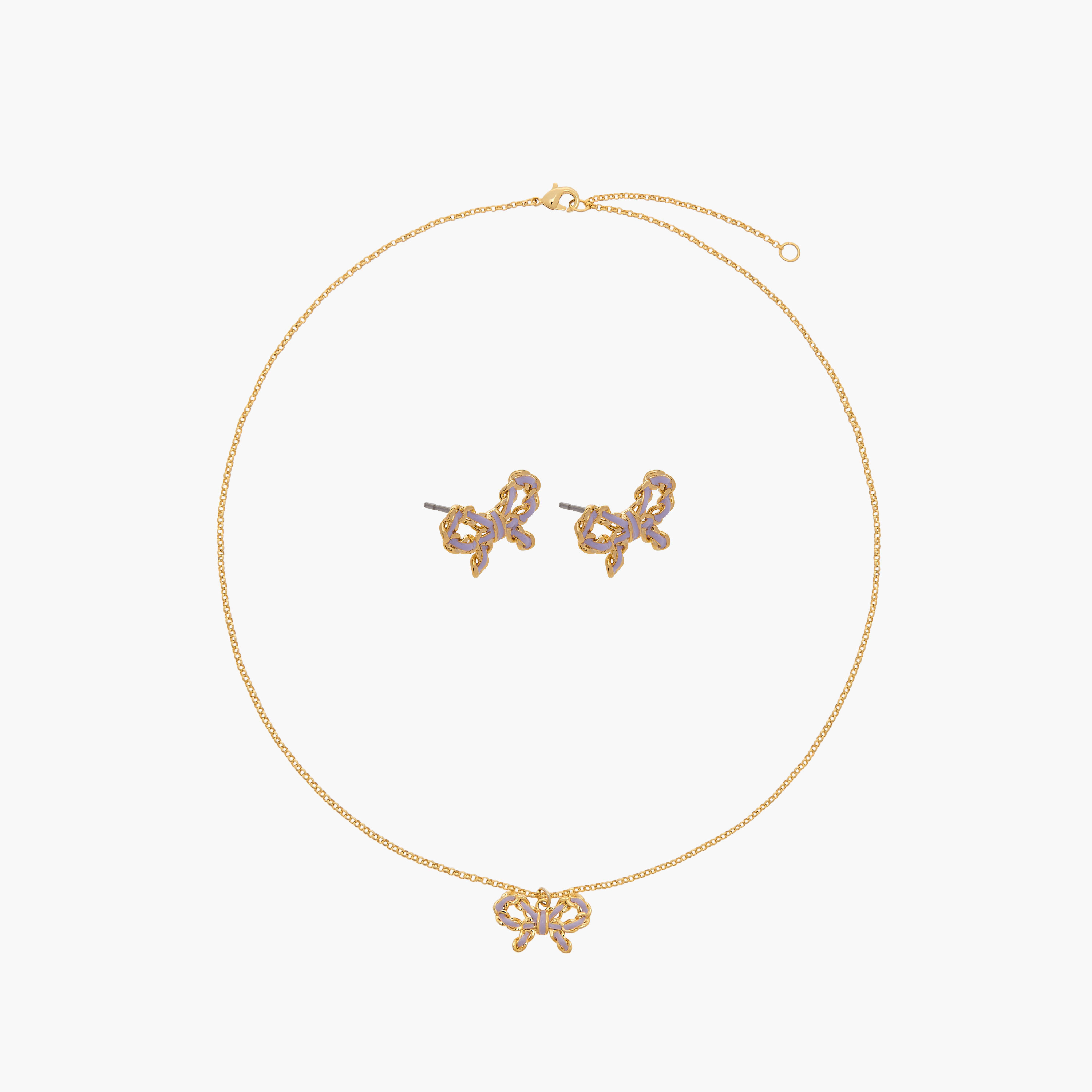 Charmz Bow Pendant Necklace and Earrings Set-girls-accessories-jewellery-image-1