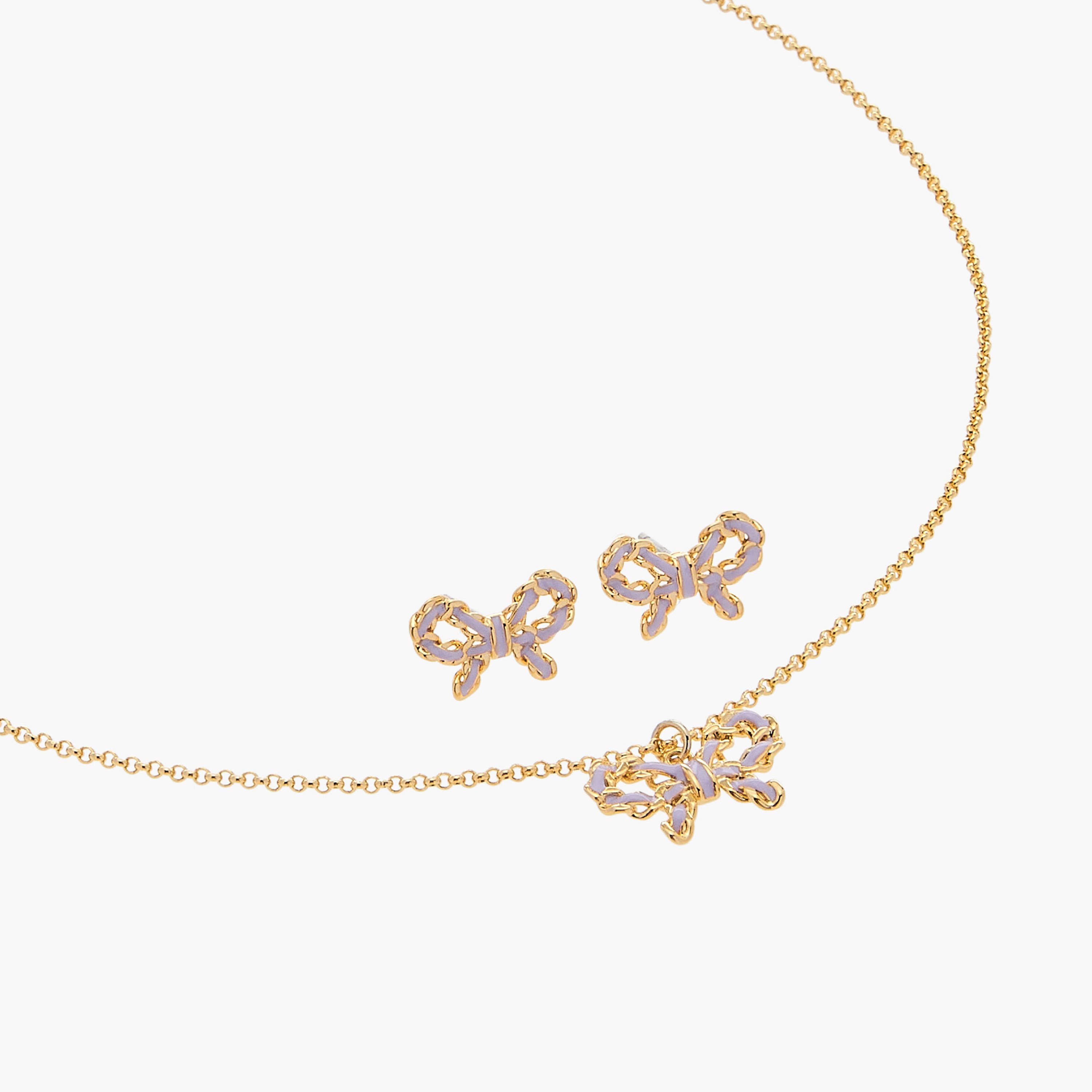 Charmz Bow Pendant Necklace and Earrings Set-girls-accessories-jewellery-image-3