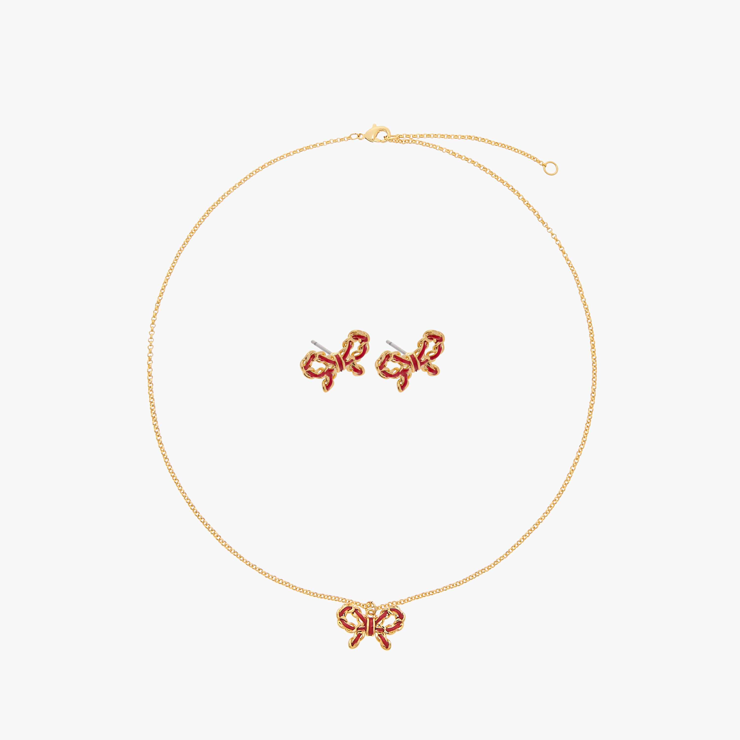 طقم حلق وعقد بدلاية فيونكة من تشارمز-girls-accessories-jewellery-image-1