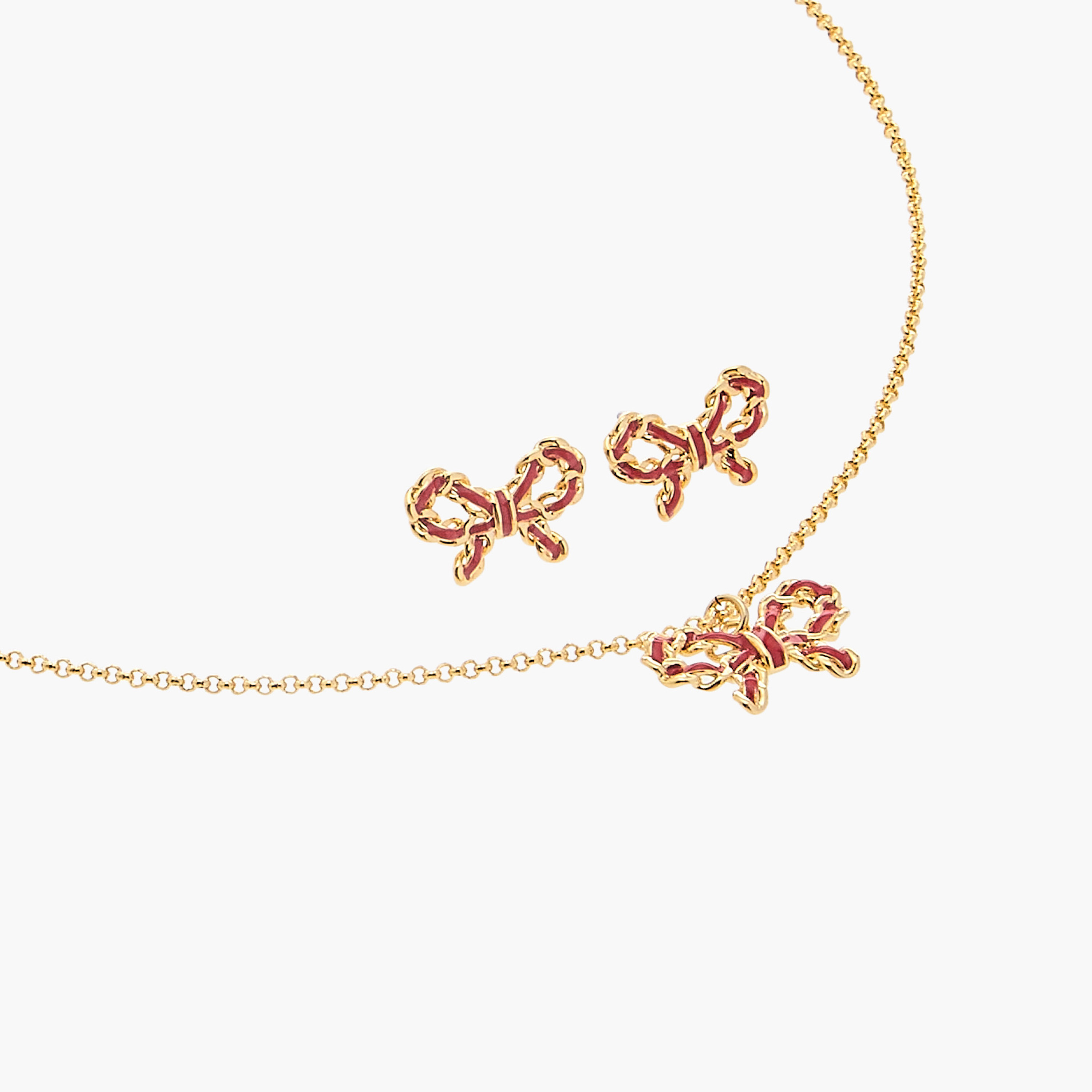 طقم حلق وعقد بدلاية فيونكة من تشارمز-girls-accessories-jewellery-image-3