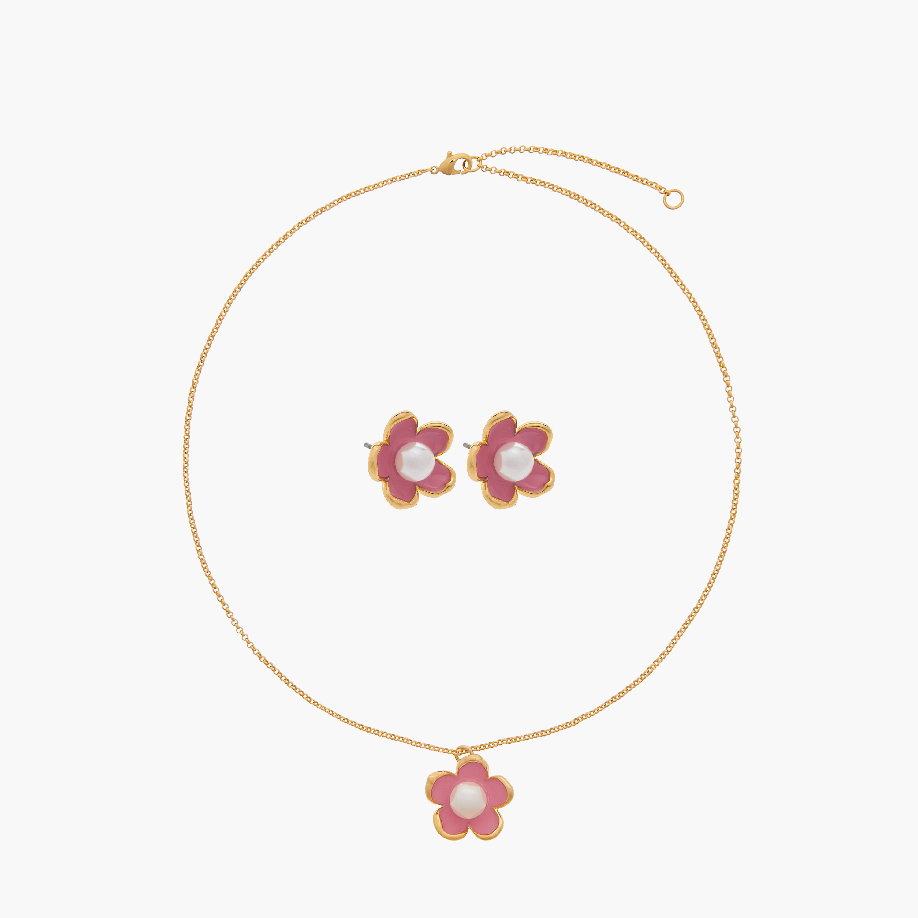 Charmz Flower Pendant Necklace and Earrings Set-girls-accessories-jewellery-image-1