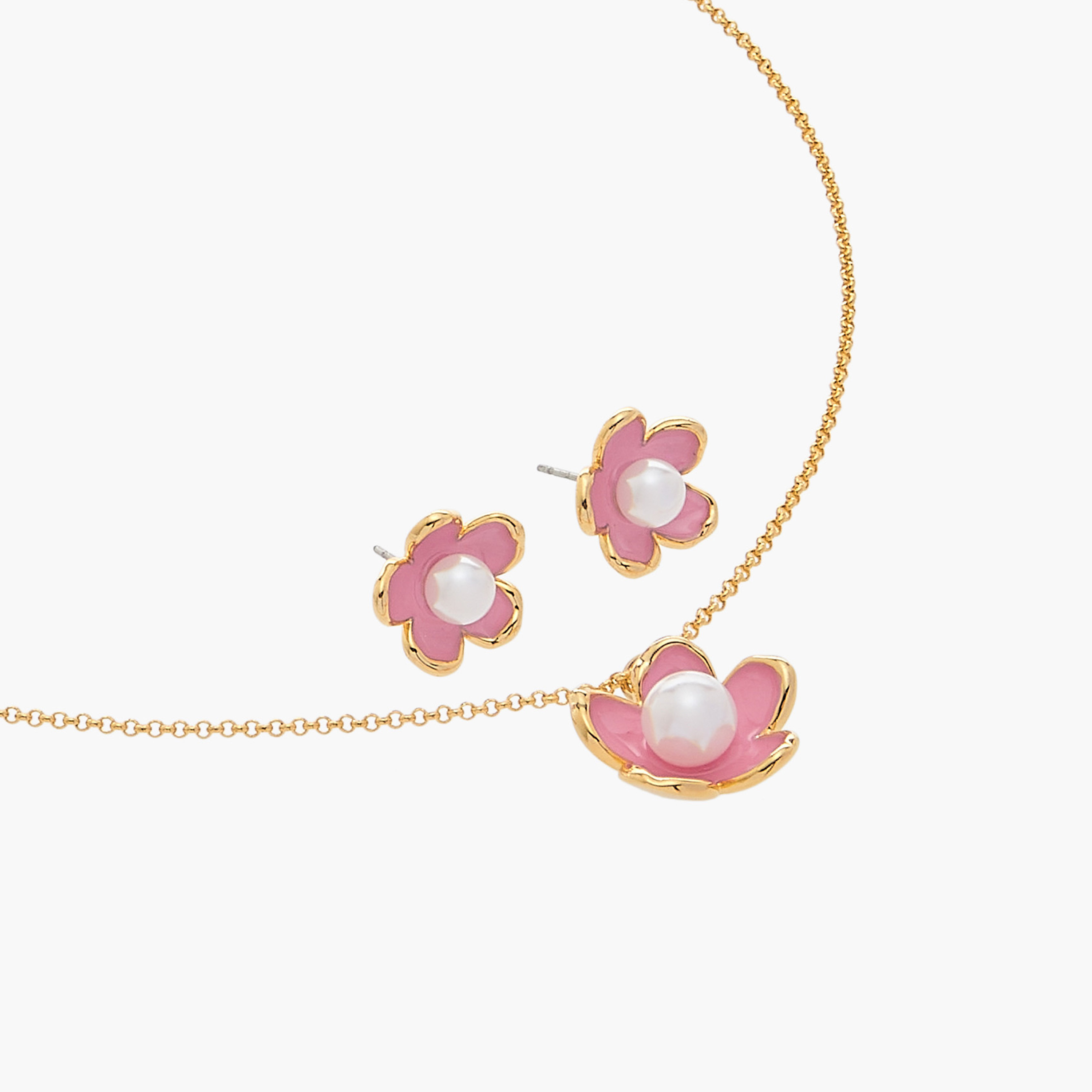 Charmz Flower Pendant Necklace and Earrings Set-girls-accessories-jewellery-image-3
