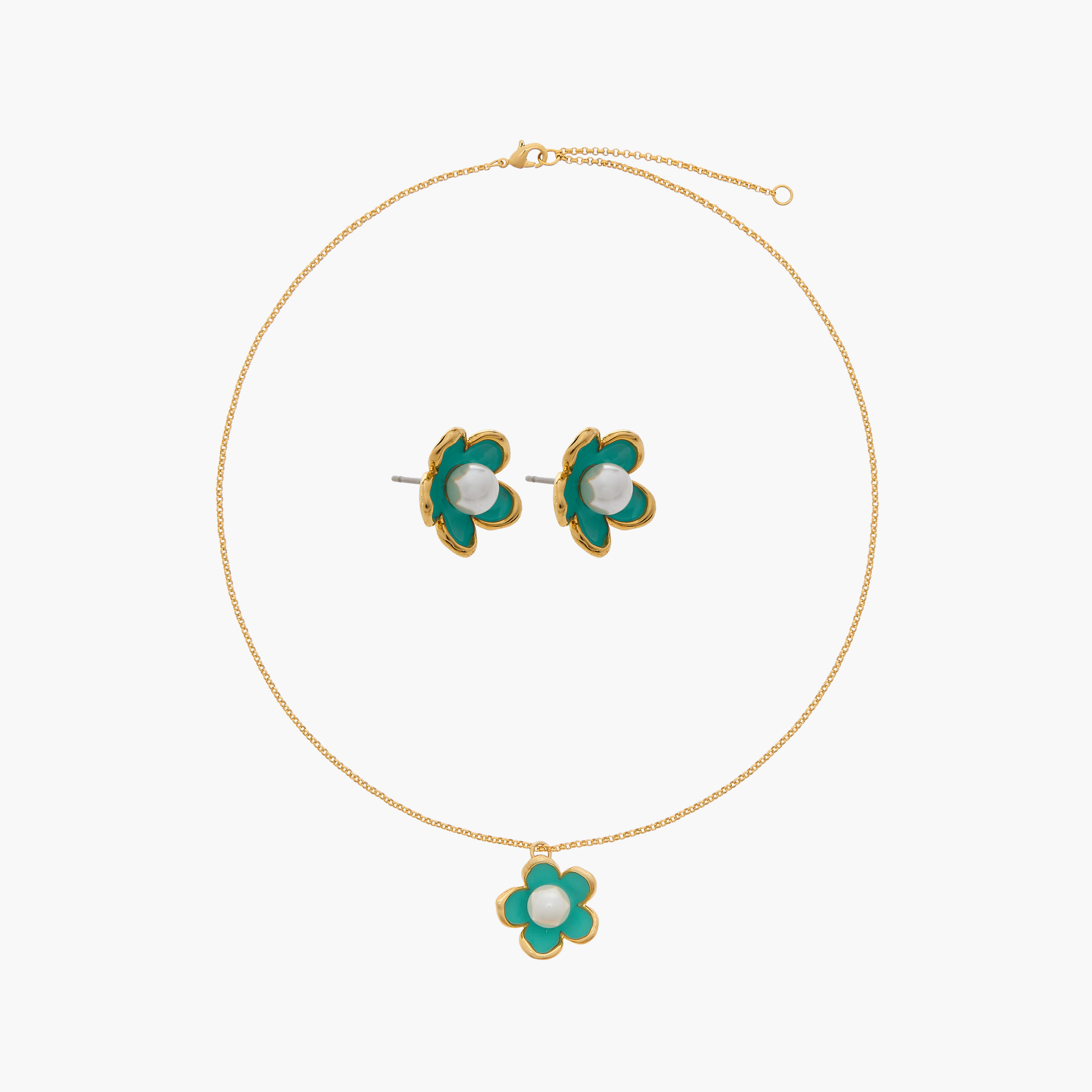 Charmz Flower Pendant Necklace and Earrings Set-girls-accessories-jewellery-image-1