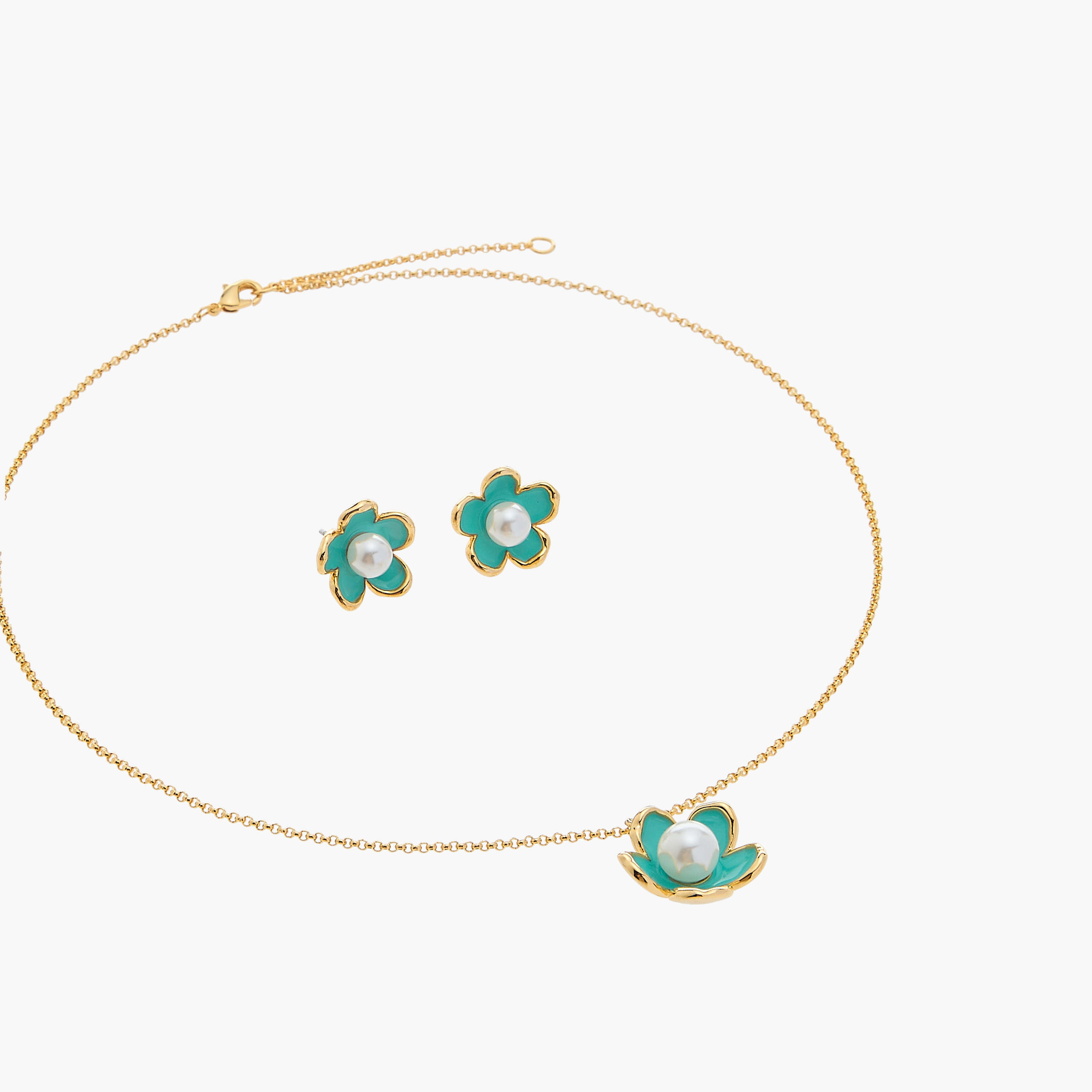 Charmz Flower Pendant Necklace and Earrings Set-girls-accessories-jewellery-image-2