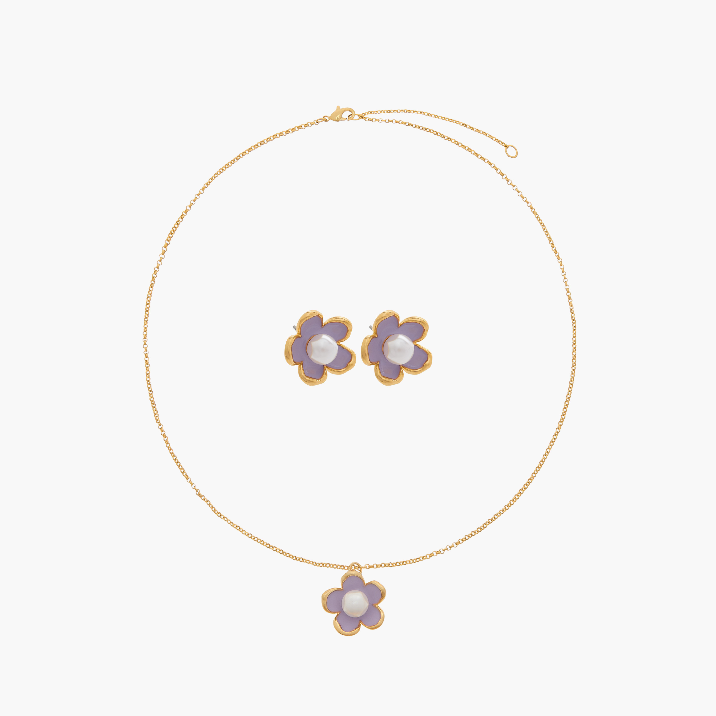 Charmz Flower Pendant Necklace and Earrings Set-girls-accessories-jewellery-image-1