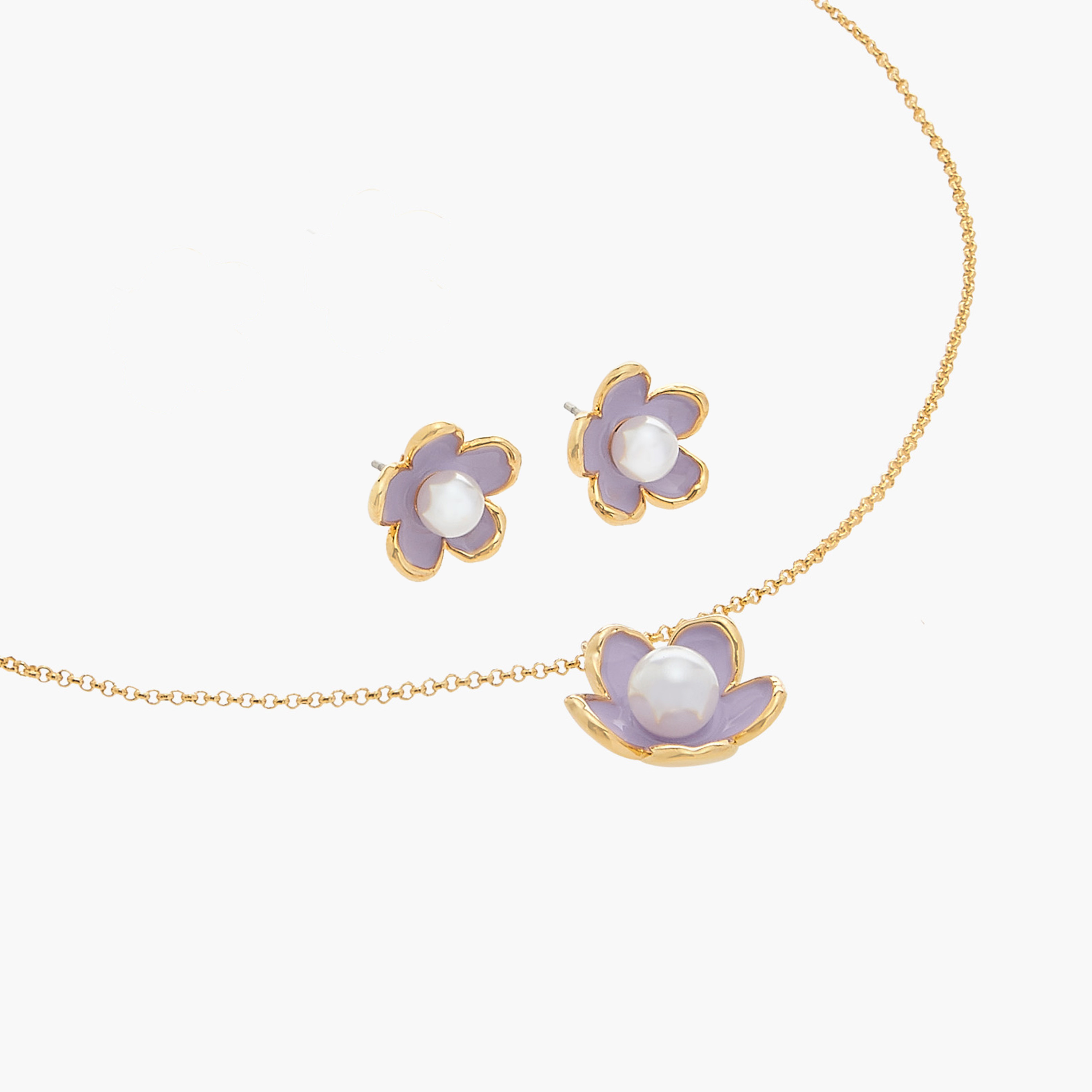 Charmz Flower Pendant Necklace and Earrings Set-girls-accessories-jewellery-image-3