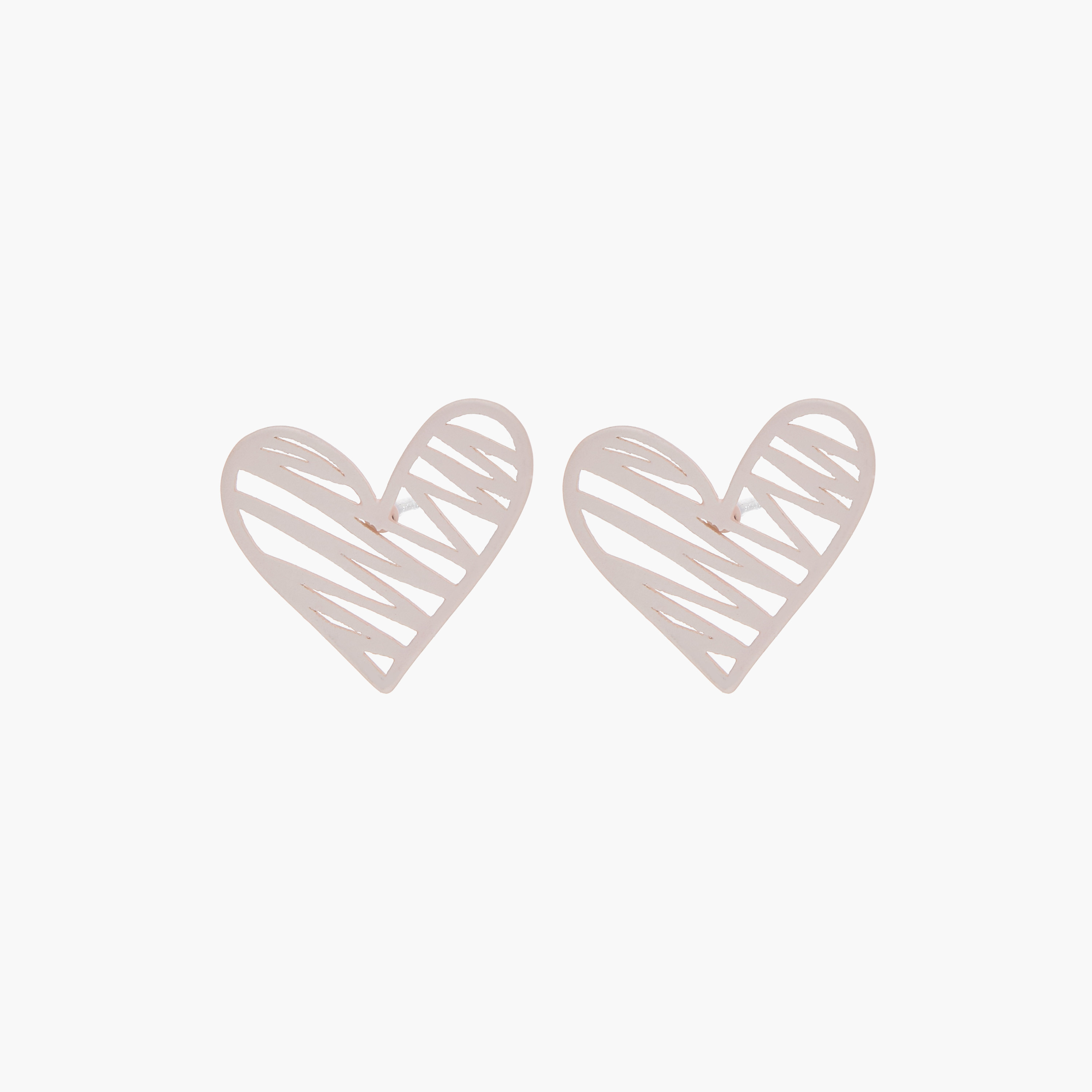 Charmz Heart Pattern Stud Earrings with Pushback Closure-girls-accessories-jewellery-image-1